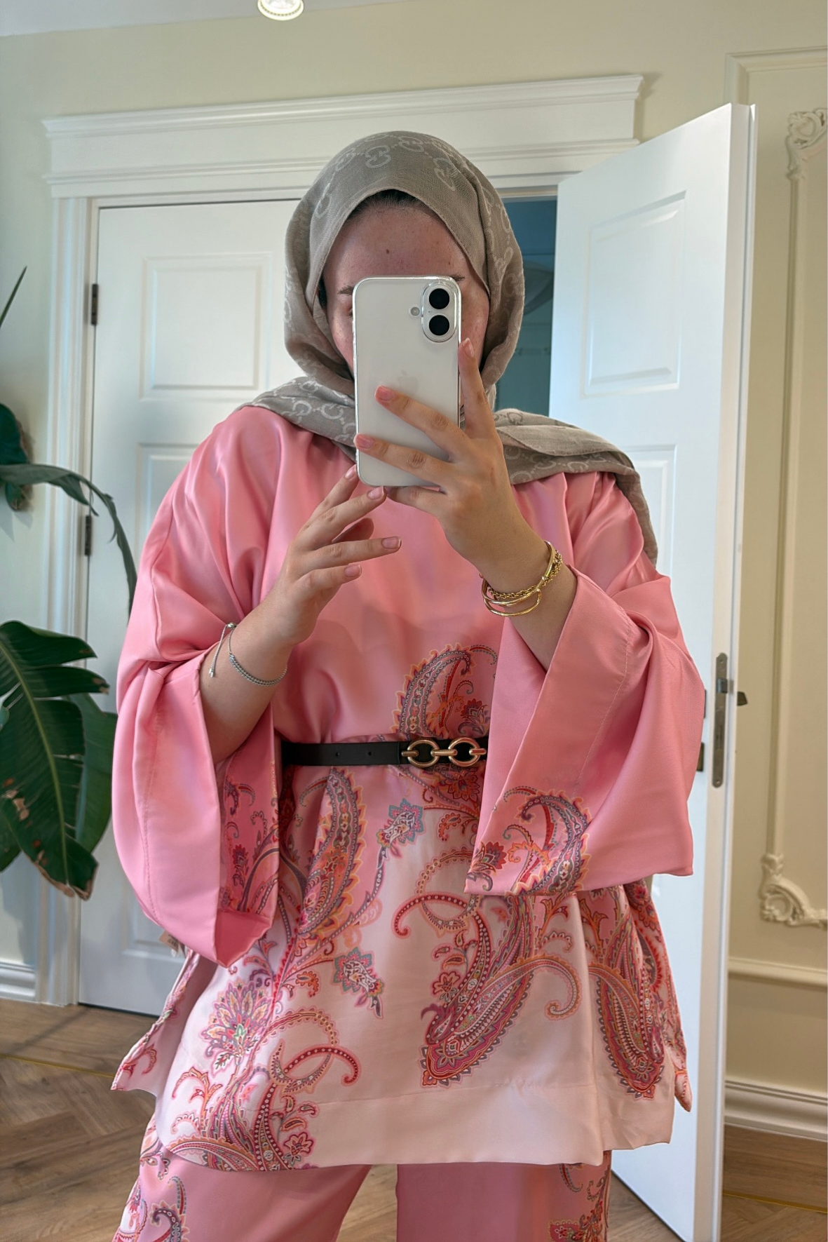 Lilyum Saten Pantolonlu Takım - Pembe-5713