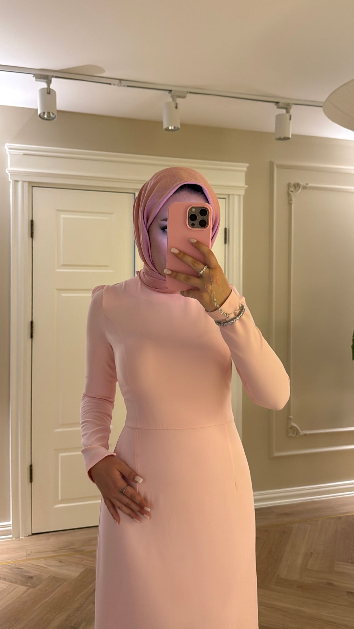 Lissa Taş Detaylı Elbise - Pembe -7519
