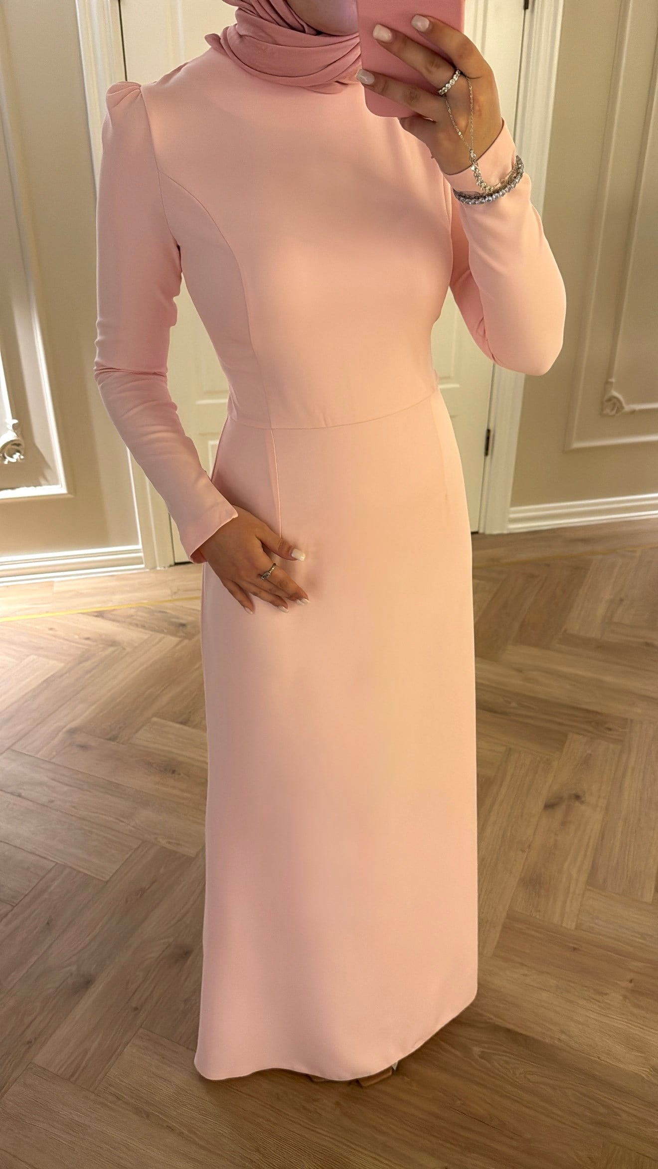 Lissa Taş Detaylı Elbise - Pembe -7519