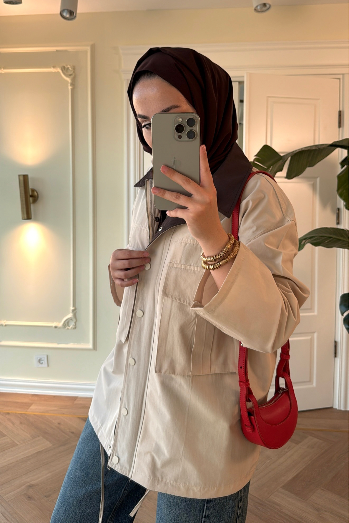 Mng Kontrast Yakalı Premium Oversize Ceket-Bej-4680