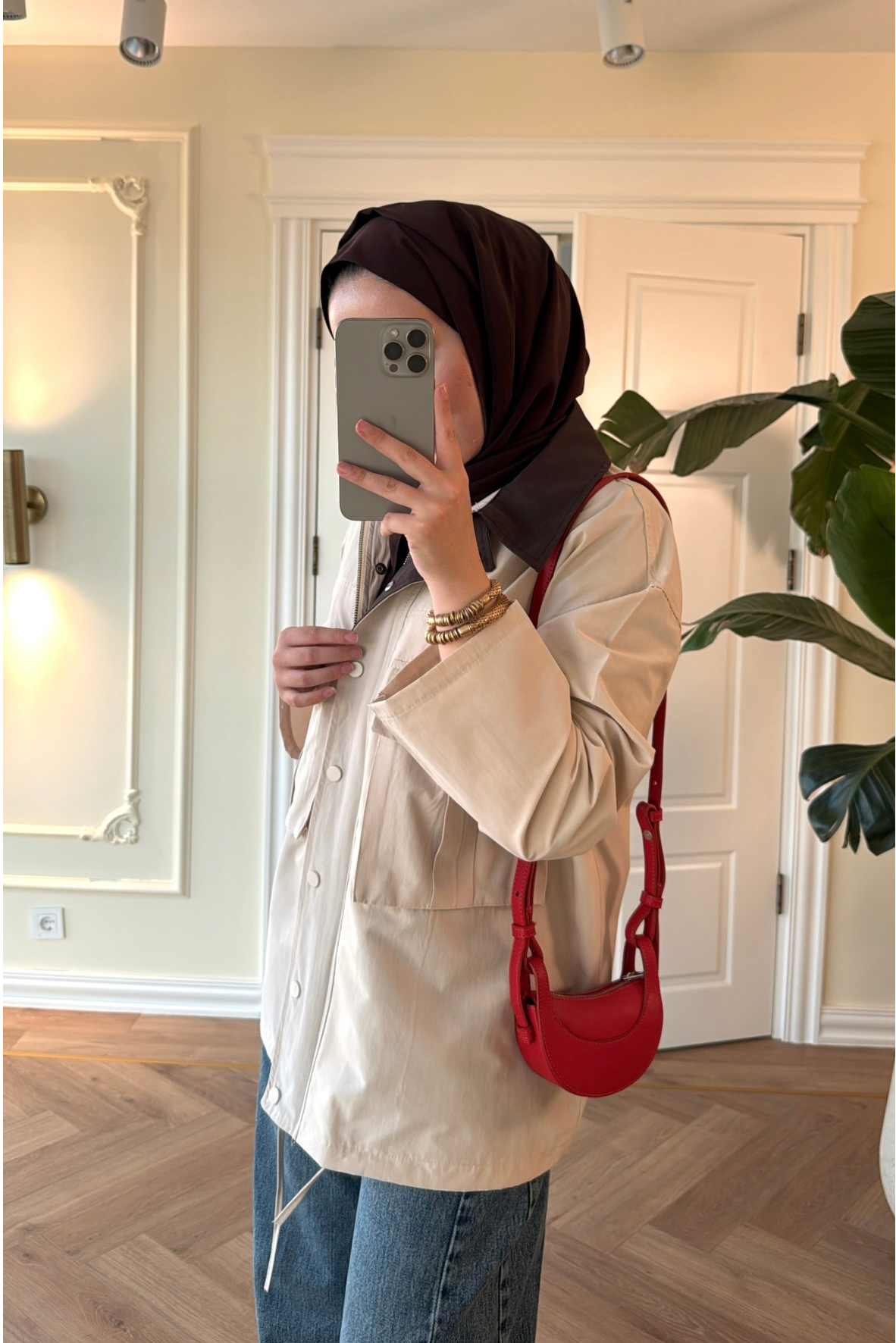 Mng Kontrast Yakalı Premium Oversize Ceket-Bej-4680