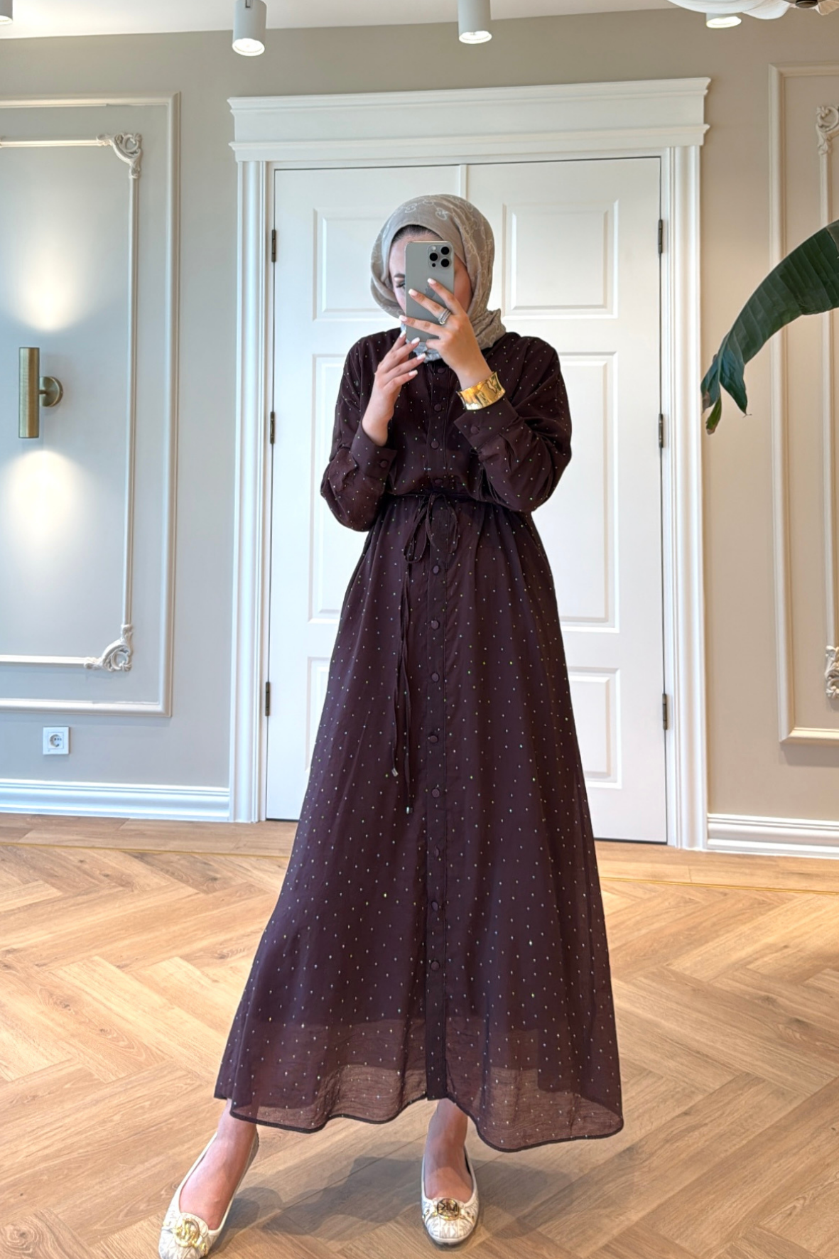 Monica Taşlı Elbise Bordo-8574