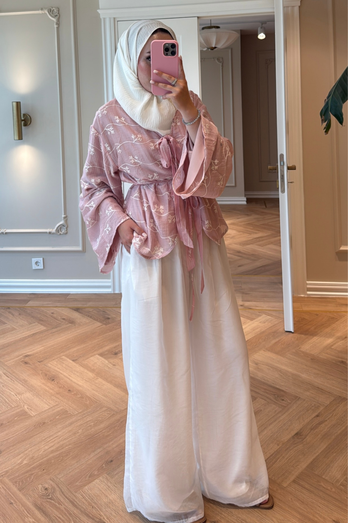 Ninova Pantolonlu Takım Pembe-3356