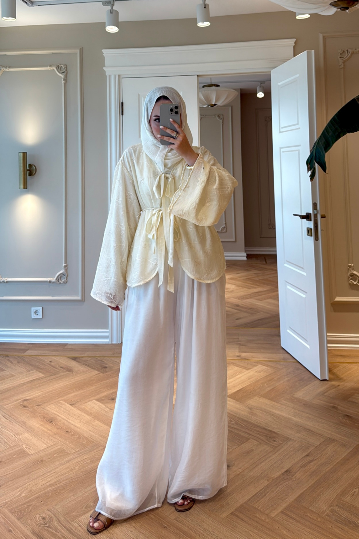 Ninova Pantolonlu Takım Sarı-3356