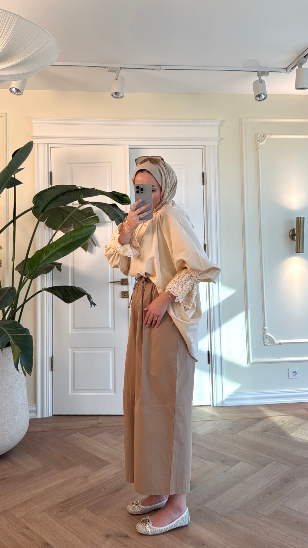 Paraşüt Kumaş Pantolon - Camel-4035