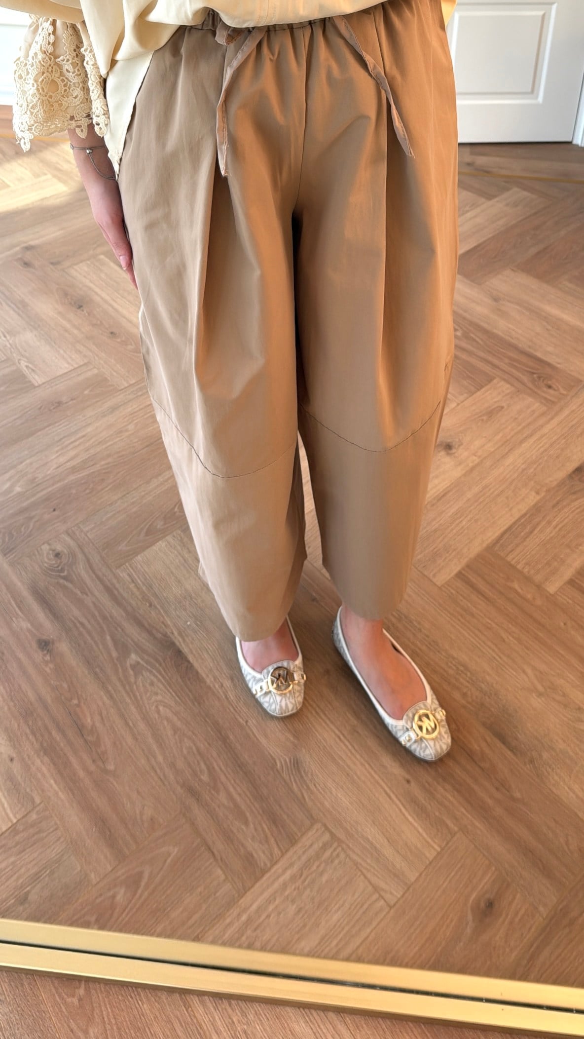 Paraşüt Kumaş Pantolon - Camel-4035