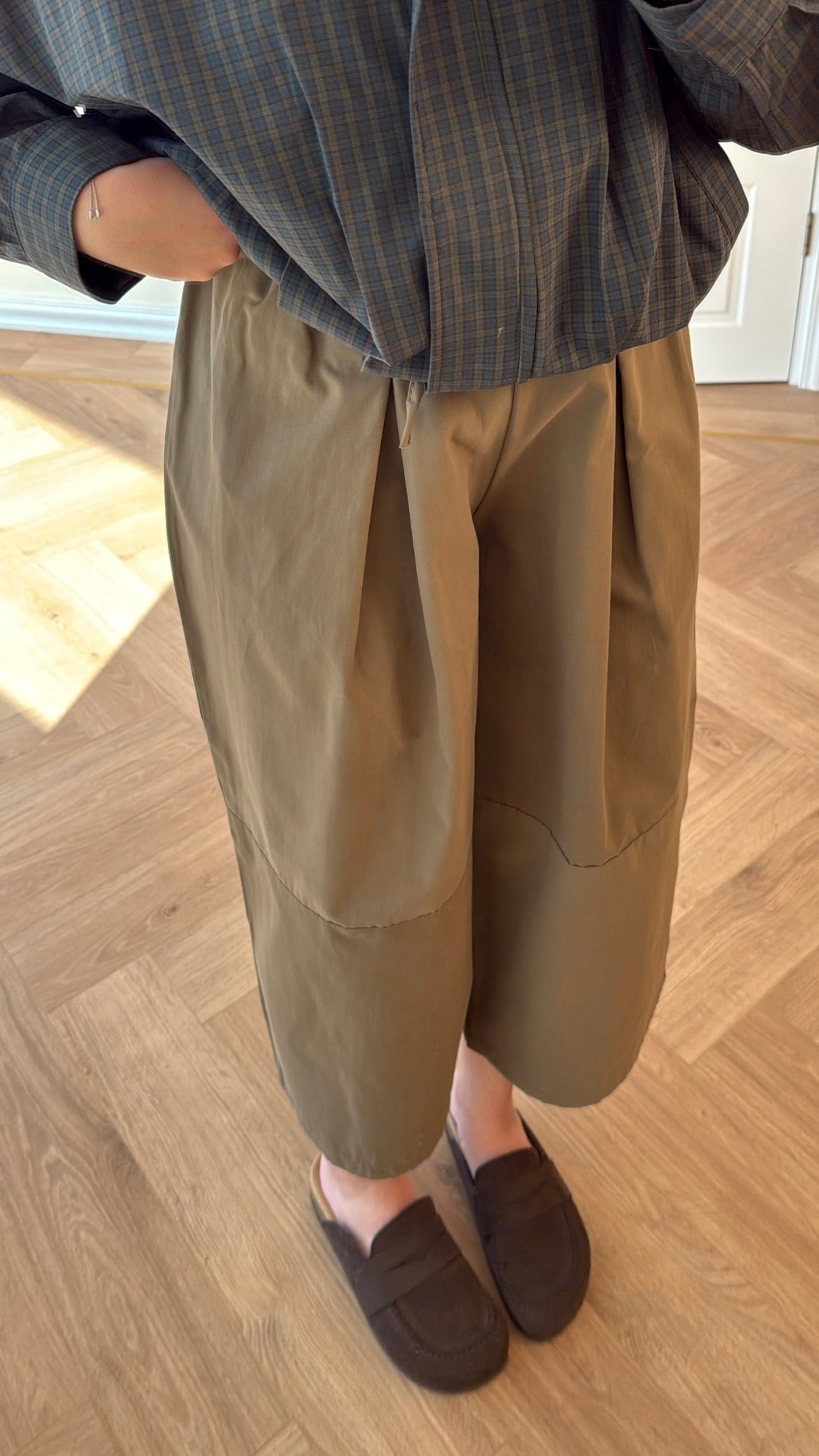 Paraşüt Kumaş Pantolon - Haki-4035