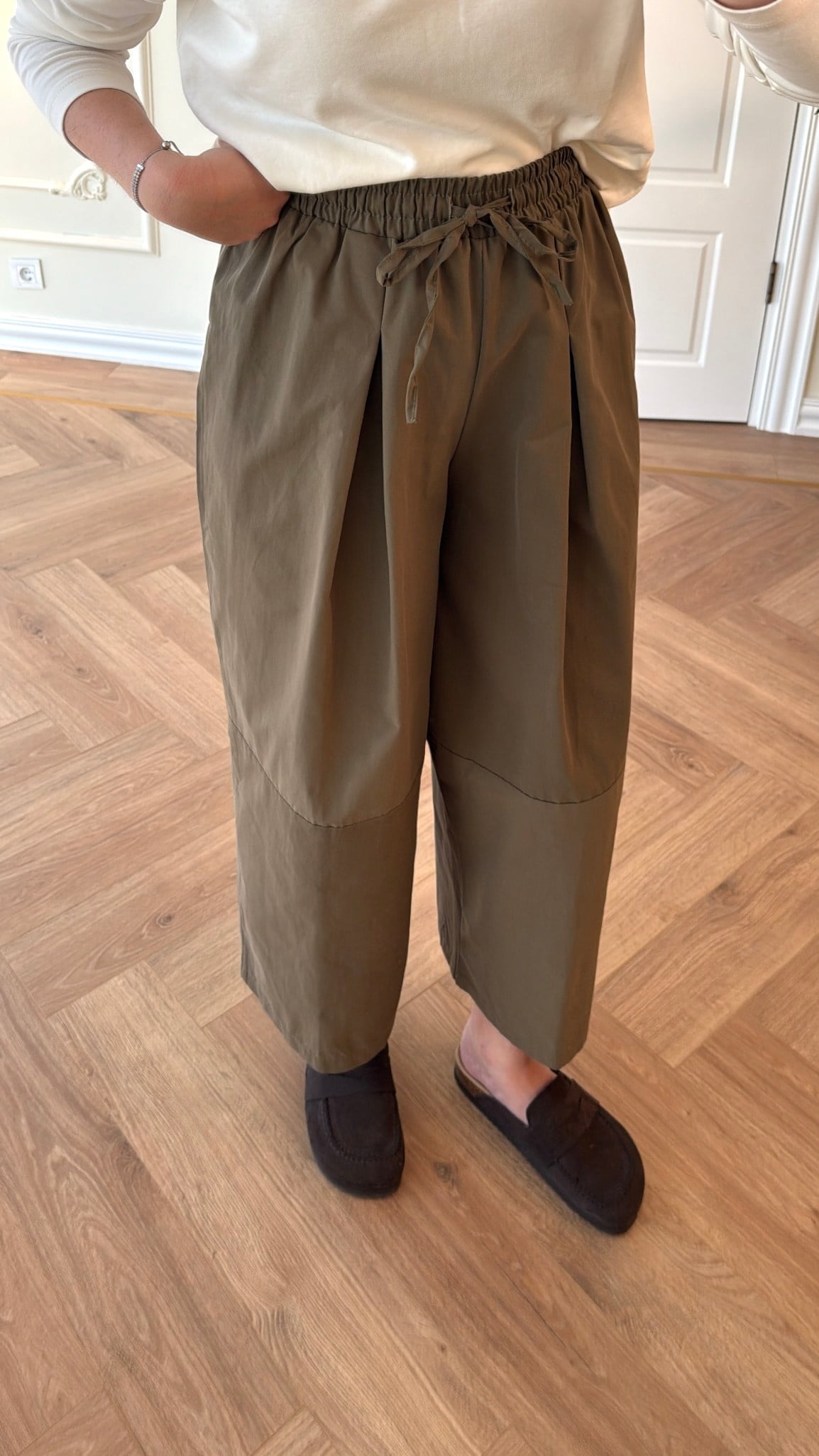 Paraşüt Kumaş Pantolon - Haki-4035