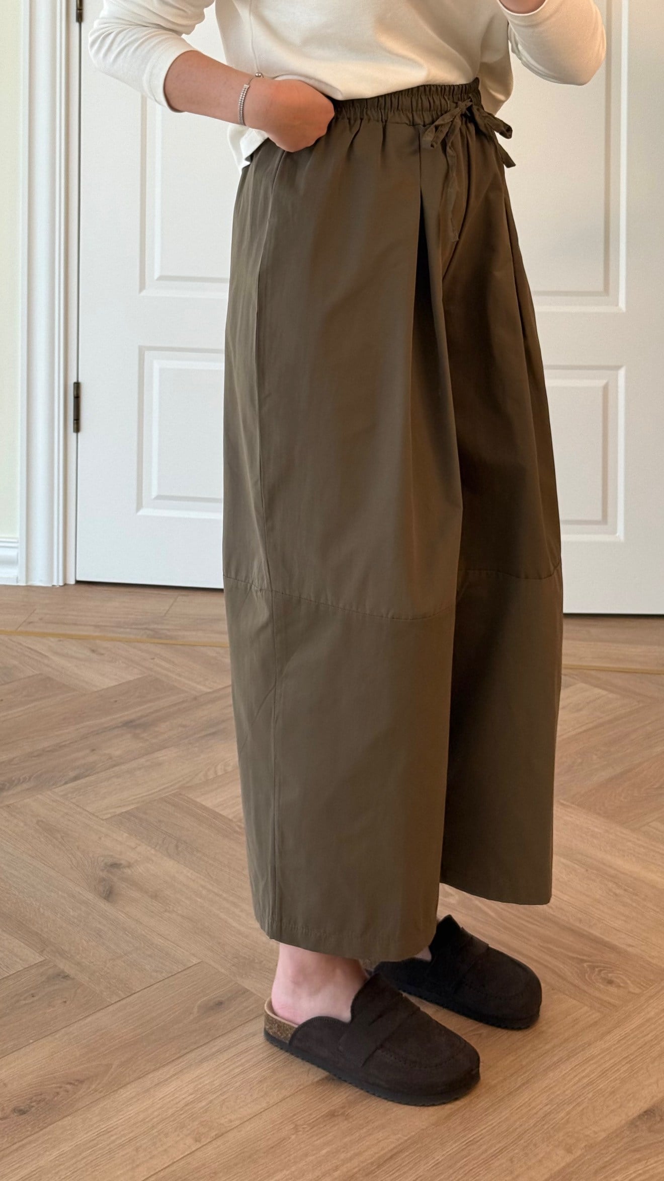 Paraşüt Kumaş Pantolon - Haki-4035