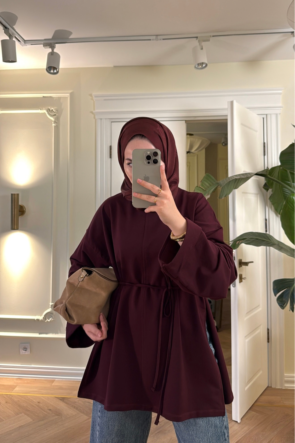 Premium Oversize Basic Sweat  -Bordo-2525