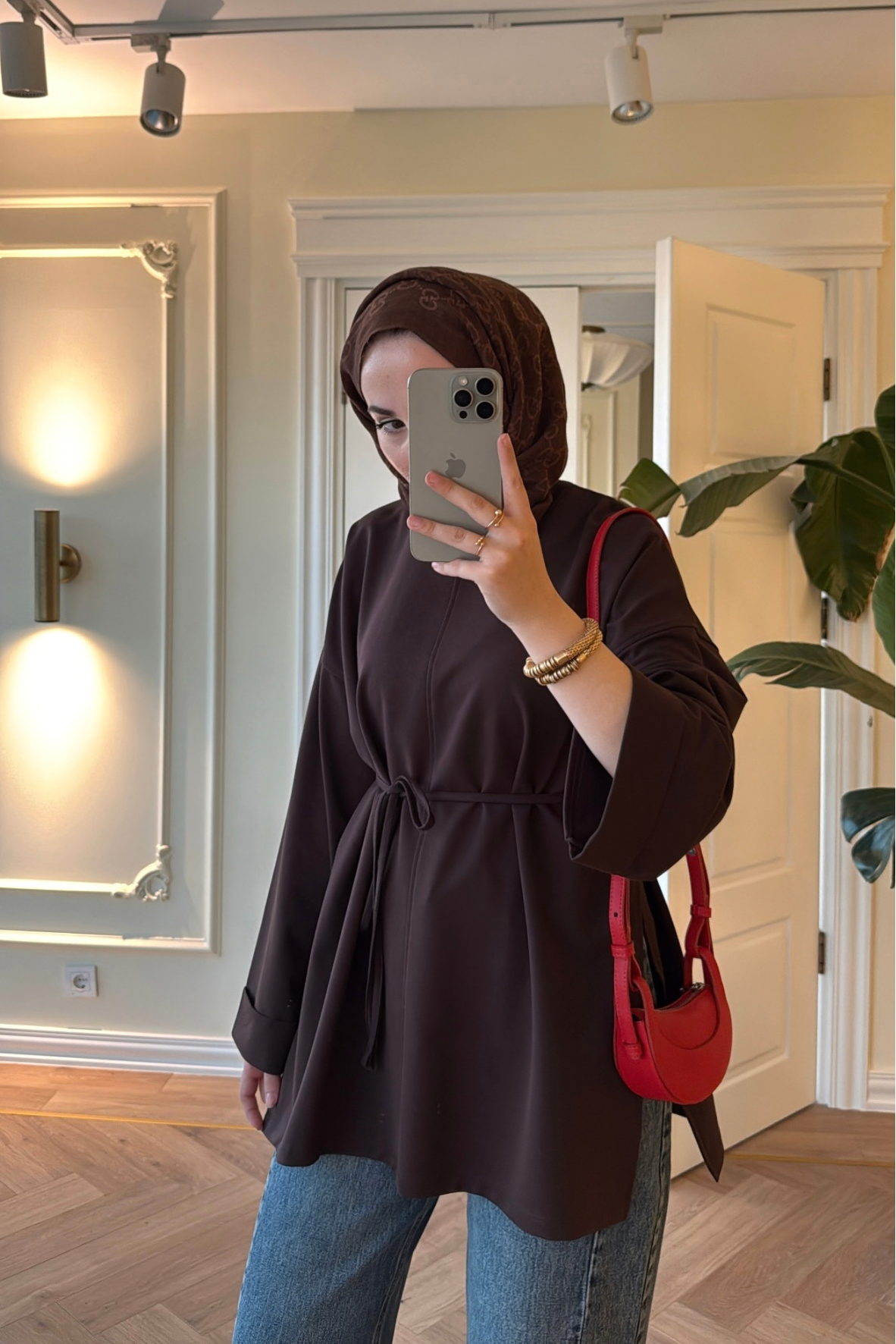 Premium Oversize Basic Sweat  - Kahverengi-2525