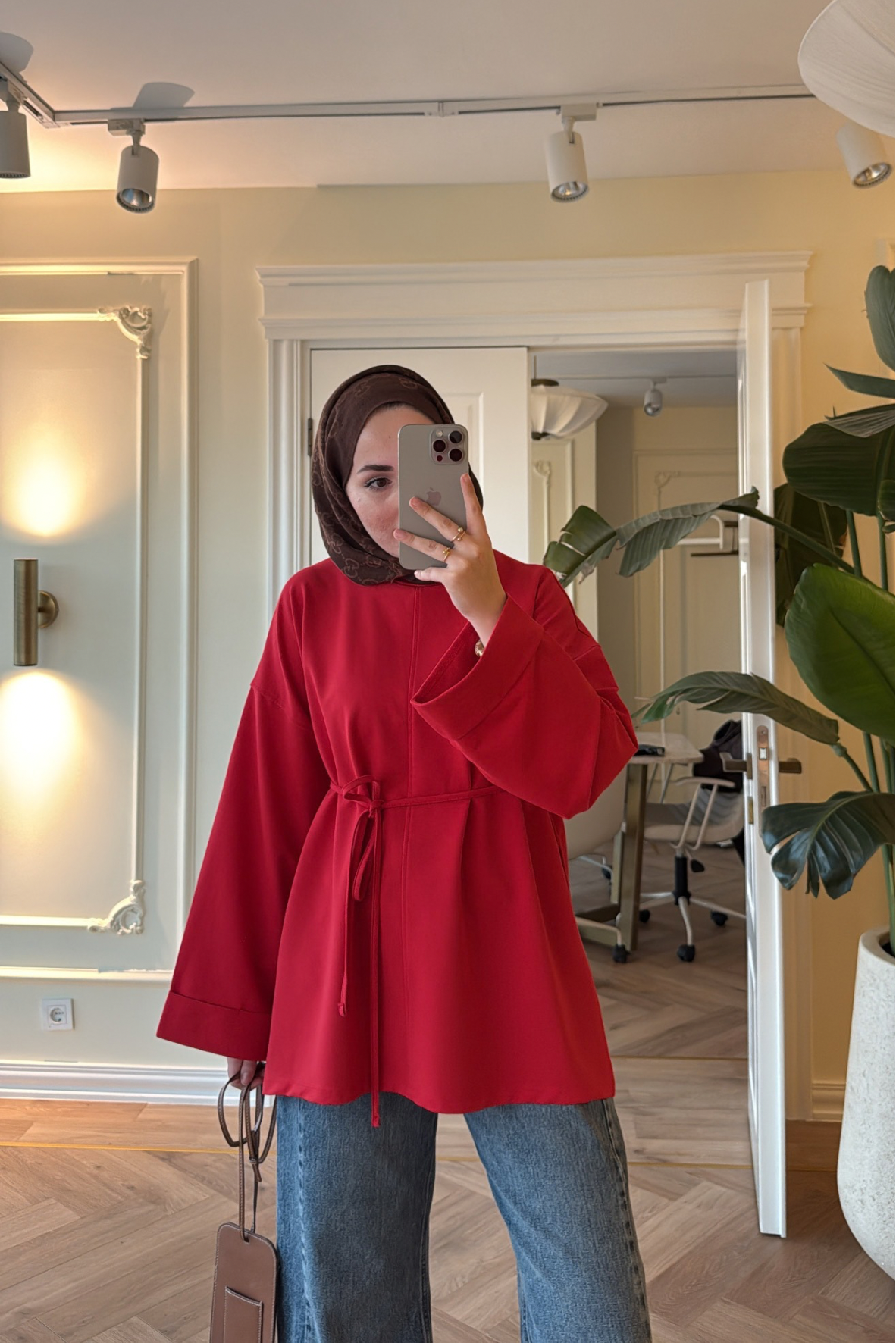 Premium Oversize Basic Sweat -Kırmızı -2525
