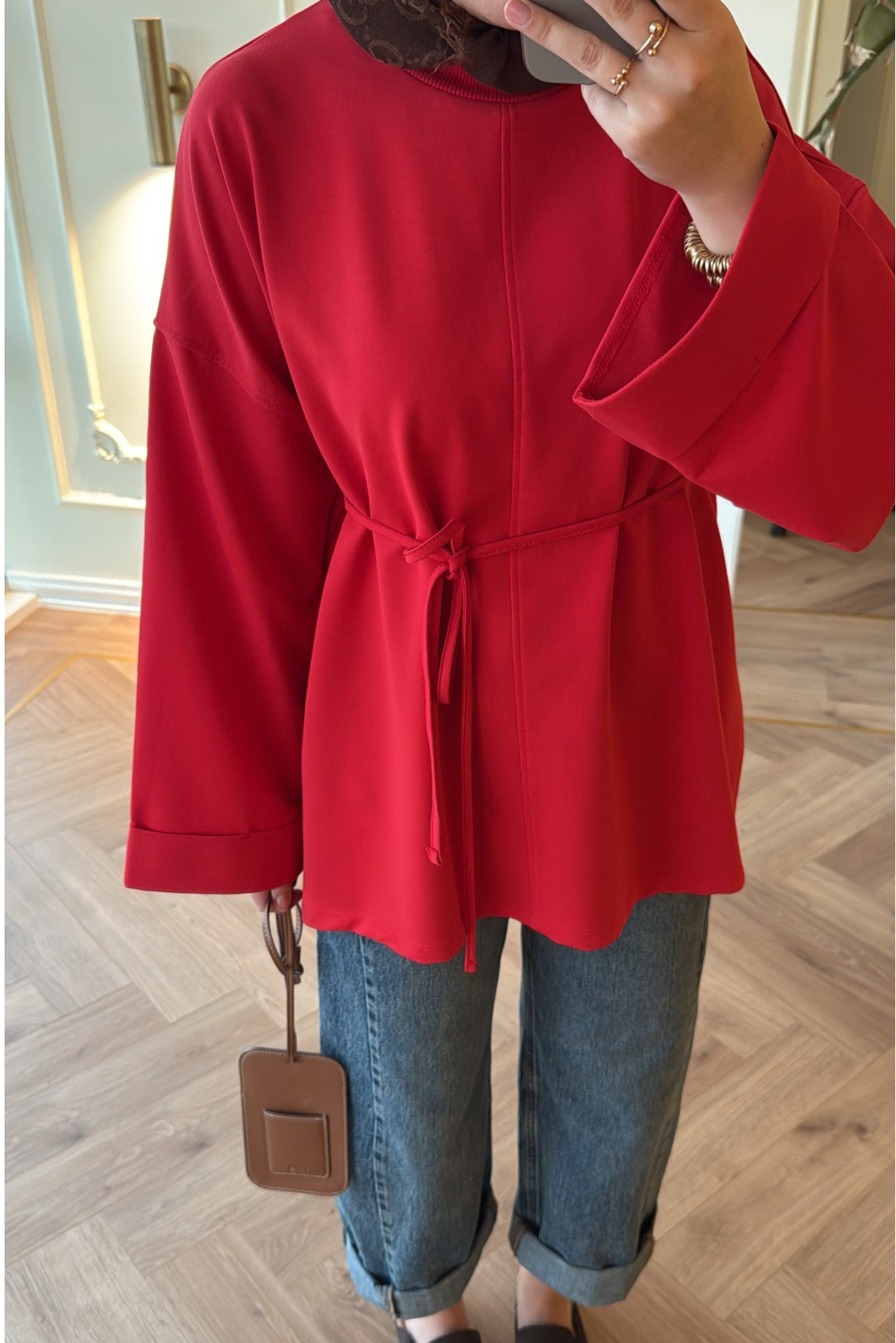 Premium Oversize Basic Sweat -Kırmızı -2525