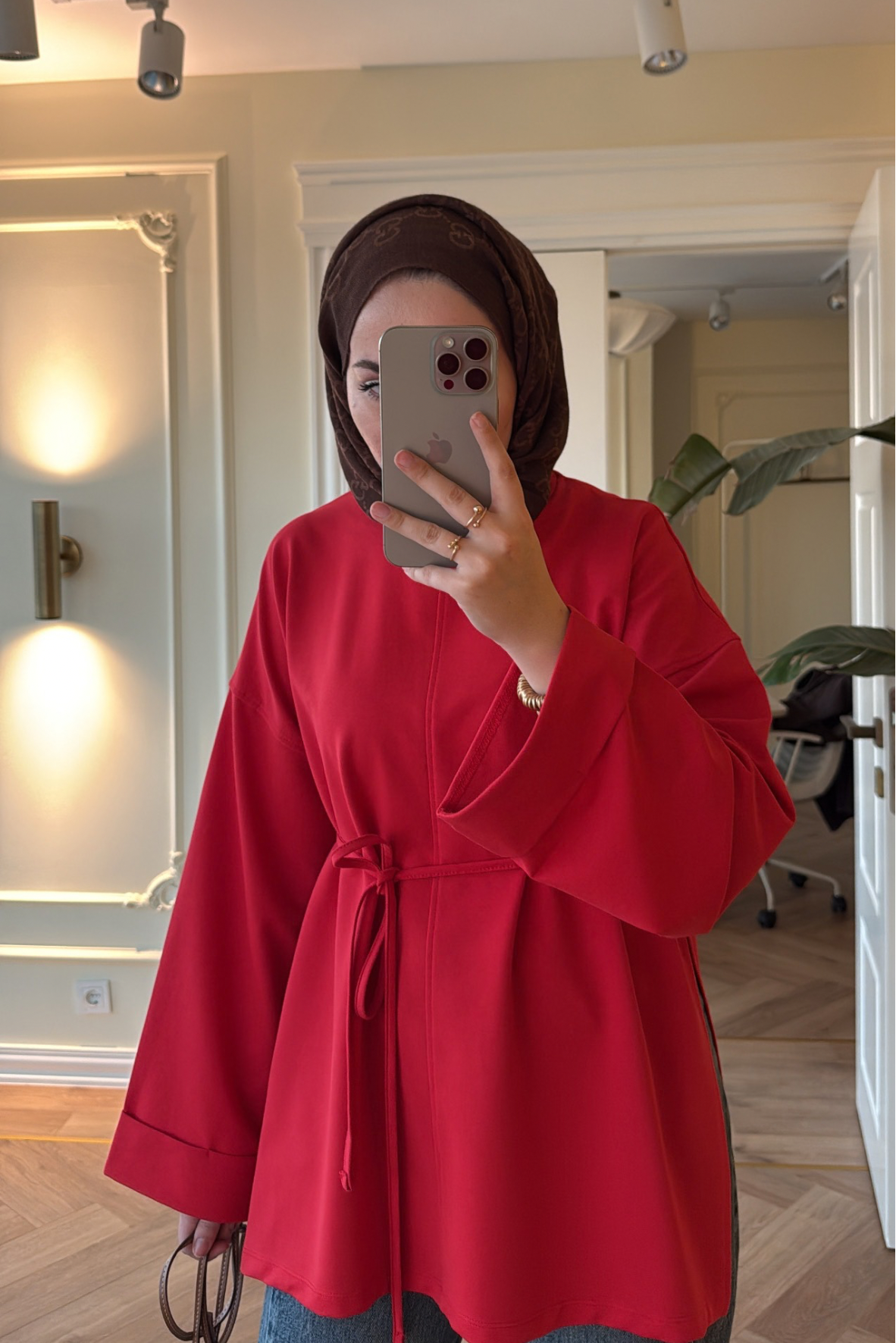 Premium Oversize Basic Sweat -Kırmızı -2525