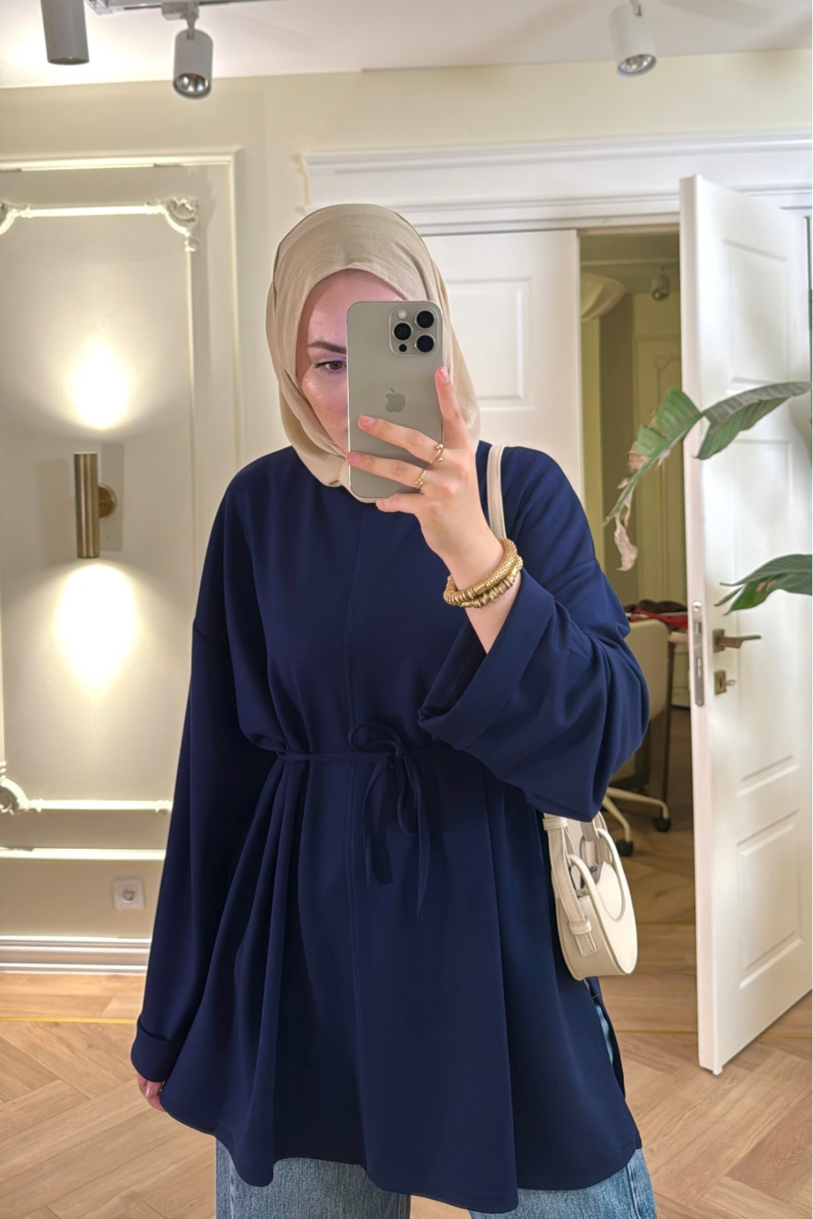 Premium Oversize Basic Sweat -Lacivert -2525