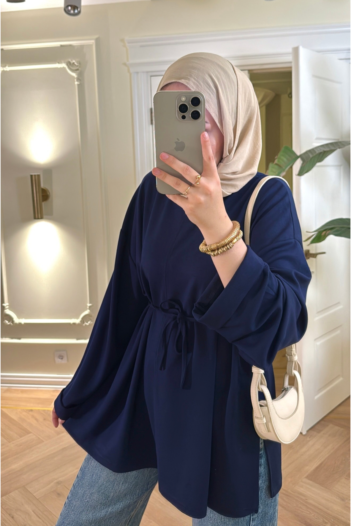 Premium Oversize Basic Sweat -Lacivert -2525
