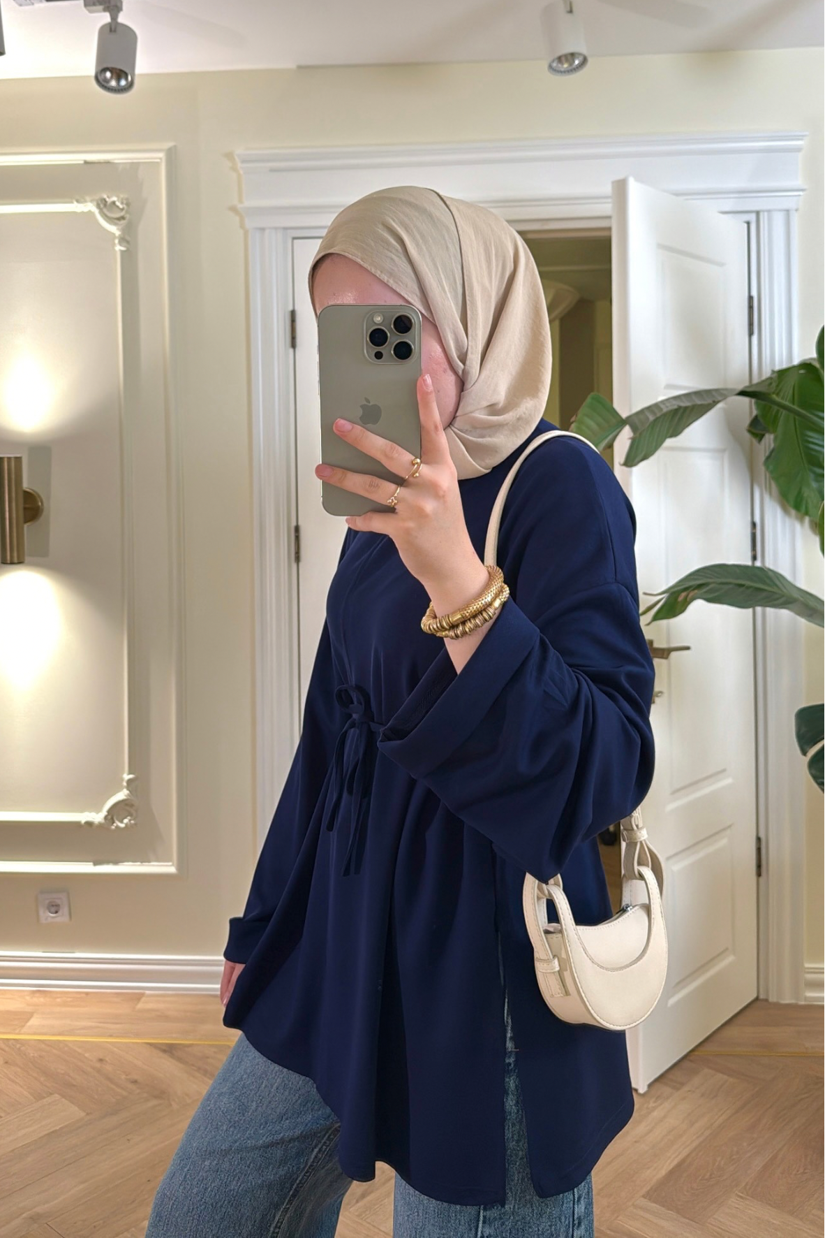 Premium Oversize Basic Sweat -Lacivert -2525