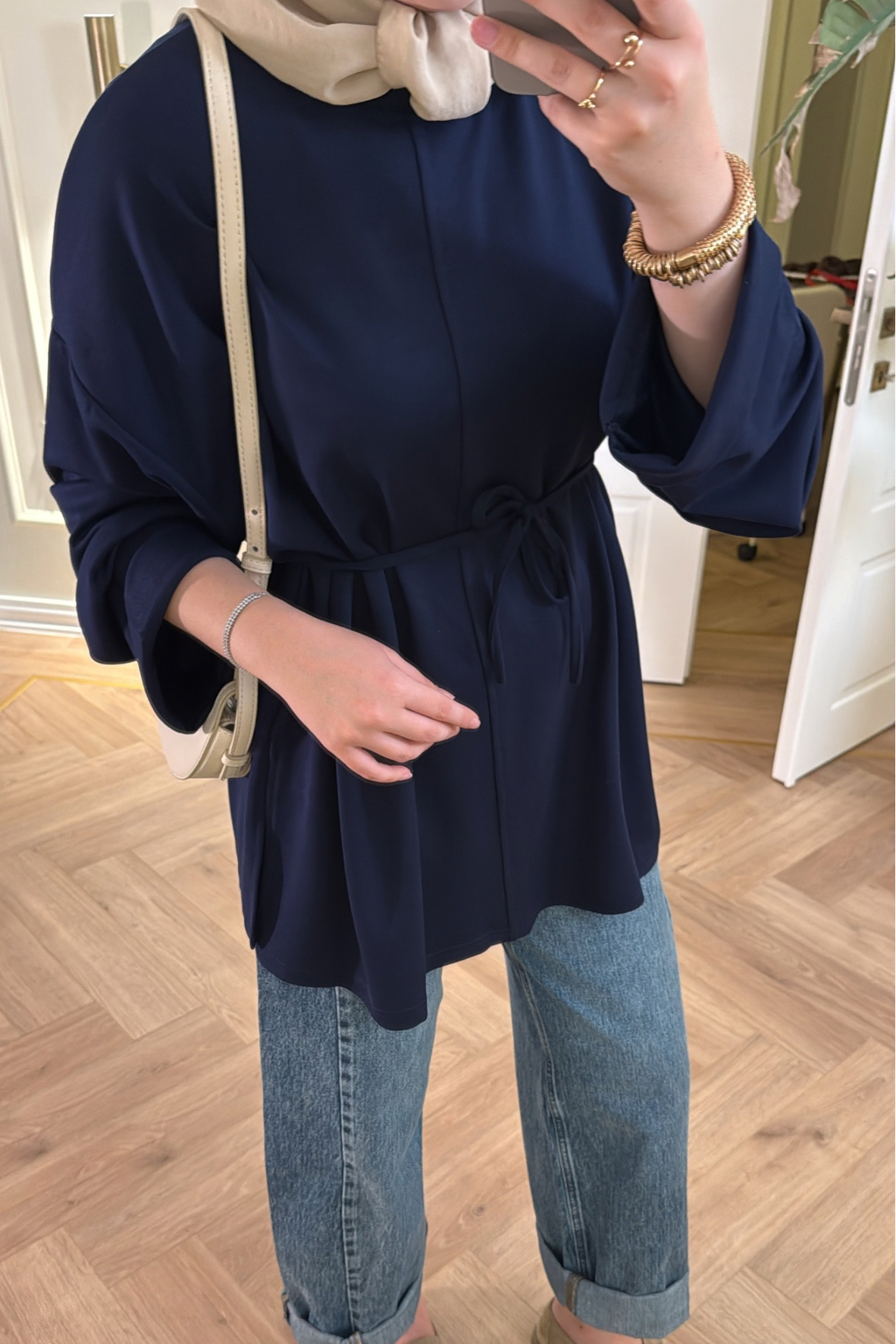 Premium Oversize Basic Sweat -Lacivert -2525