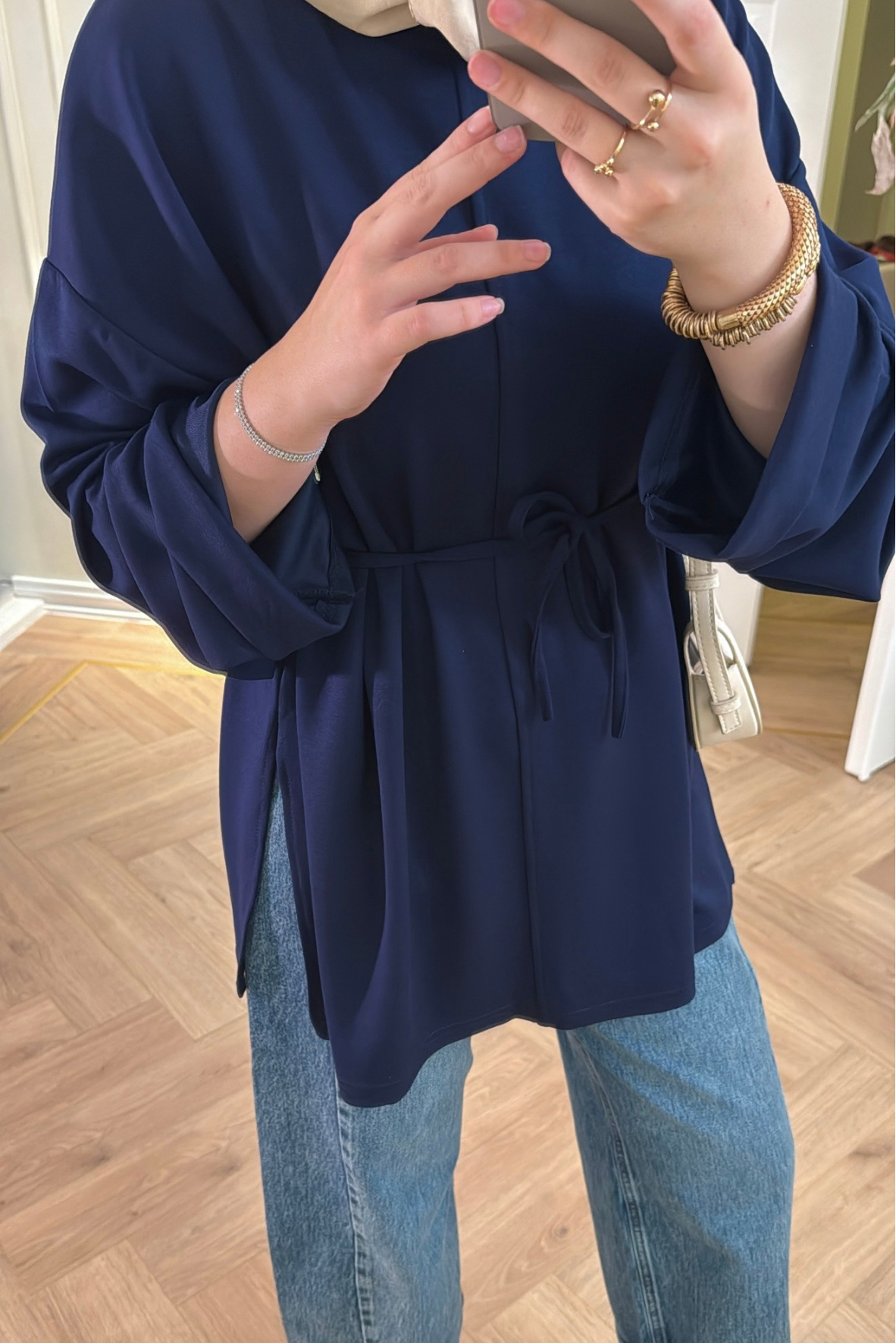 Premium Oversize Basic Sweat -Lacivert -2525