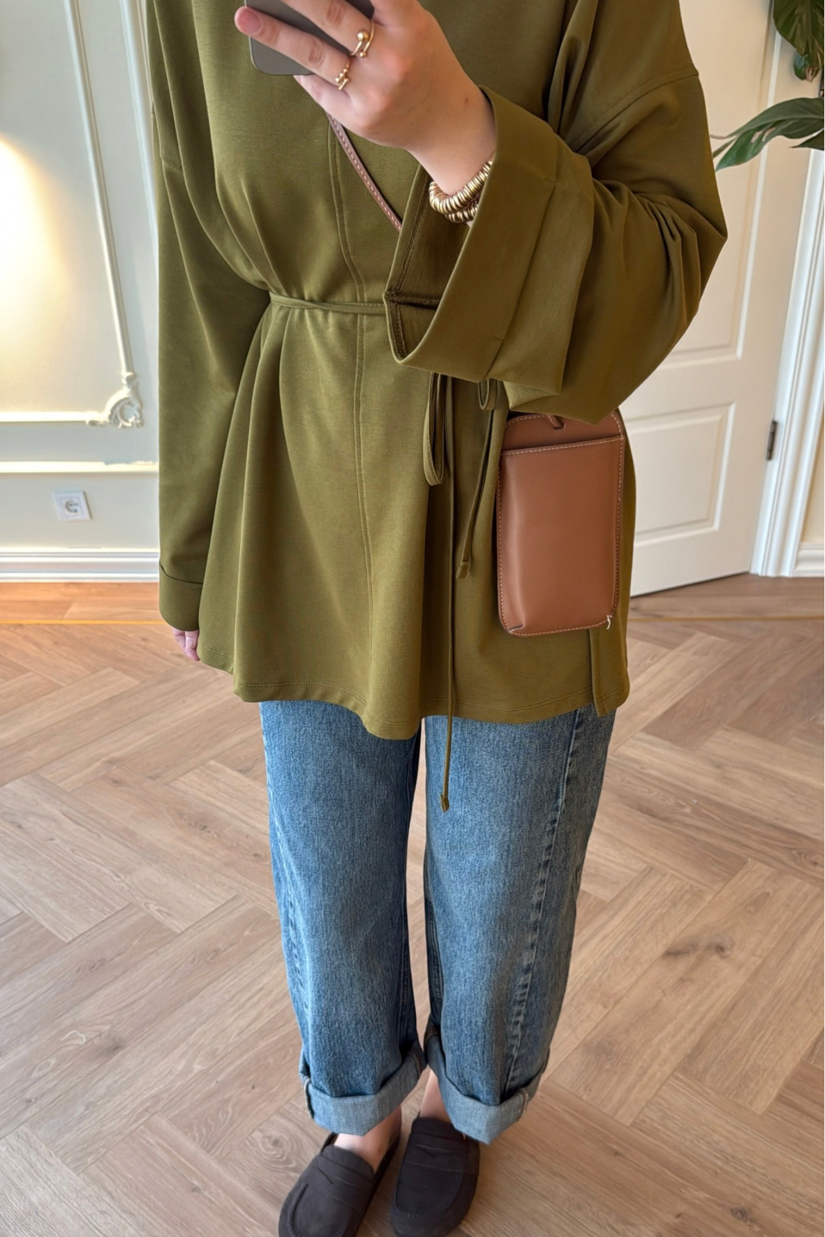 Premium Oversize Basic Sweat  -Yeşil-2525
