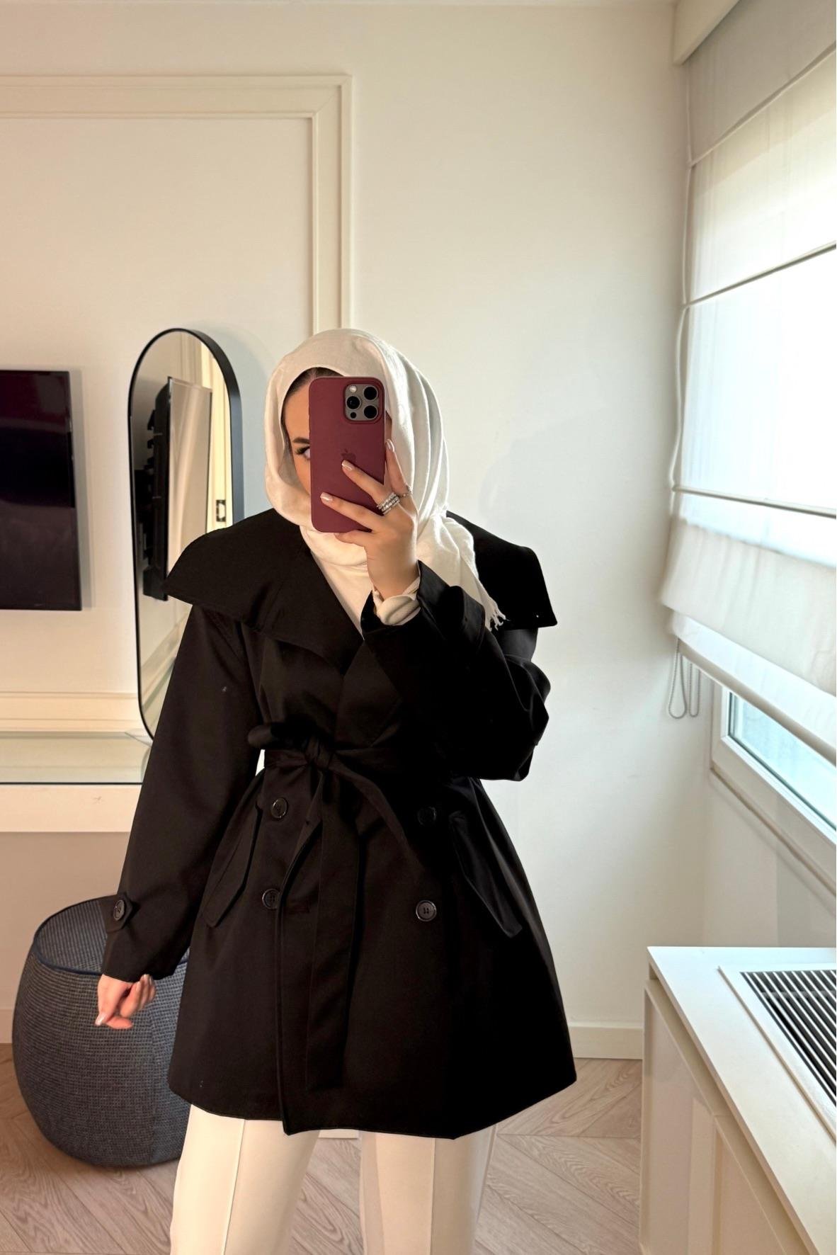 Premium Trençkot-Siyah-1000