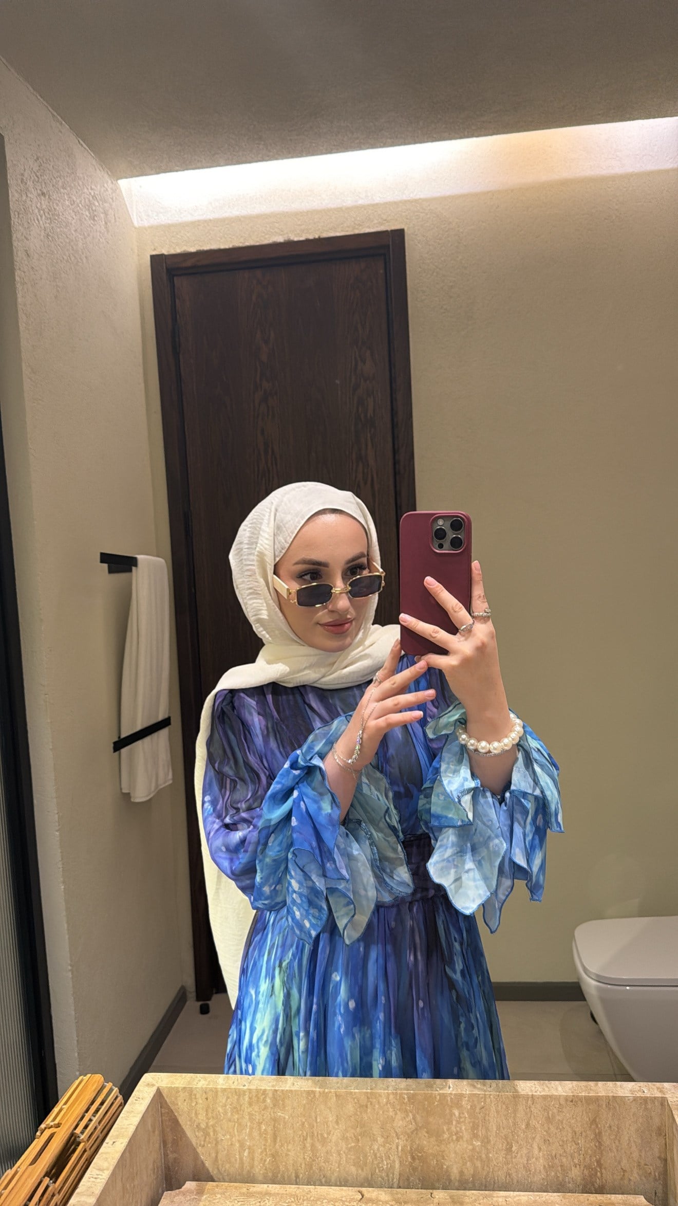 Rose Elbise - Mavi-7855