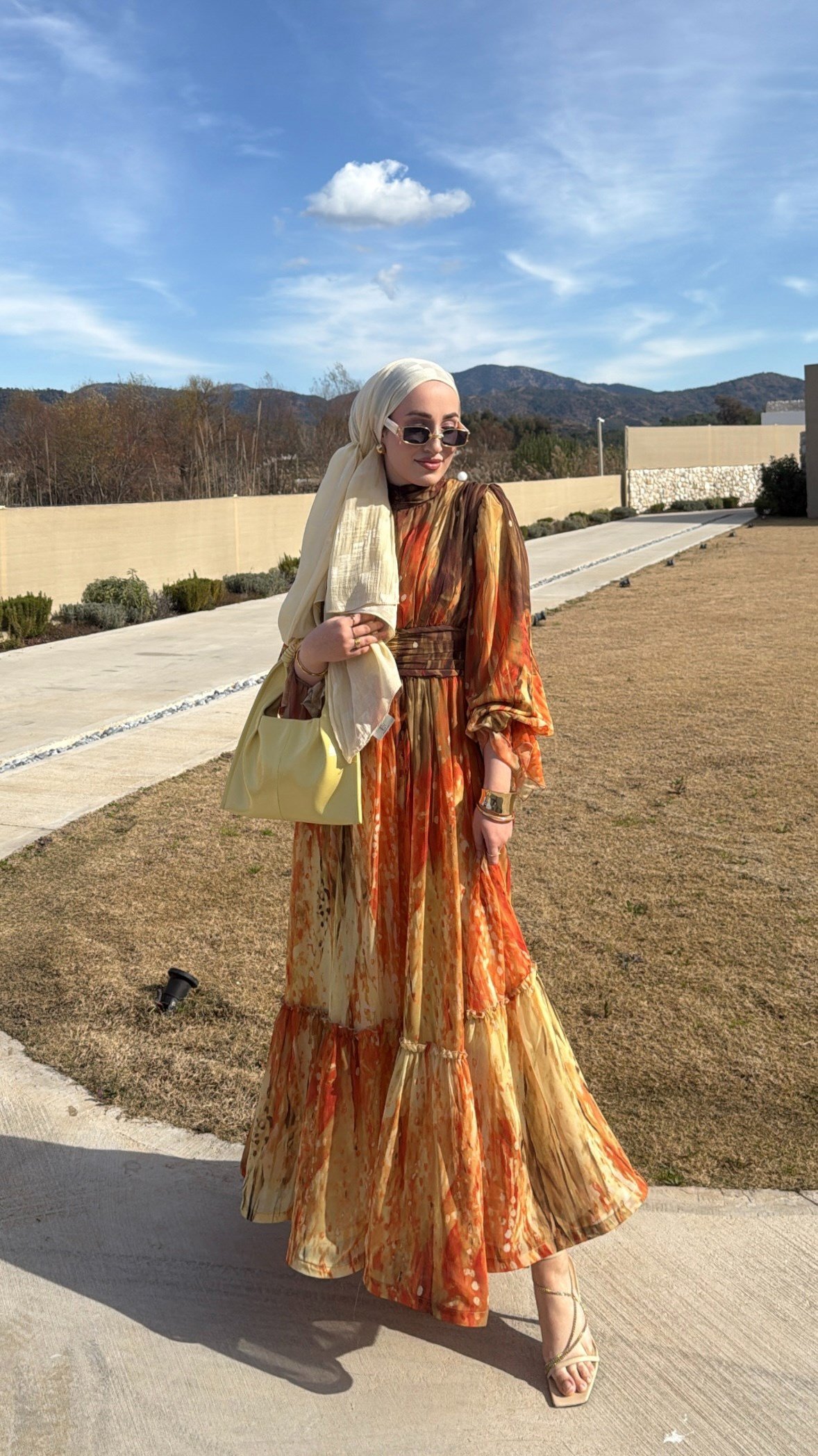 Rose Elbise - Turuncu-7855