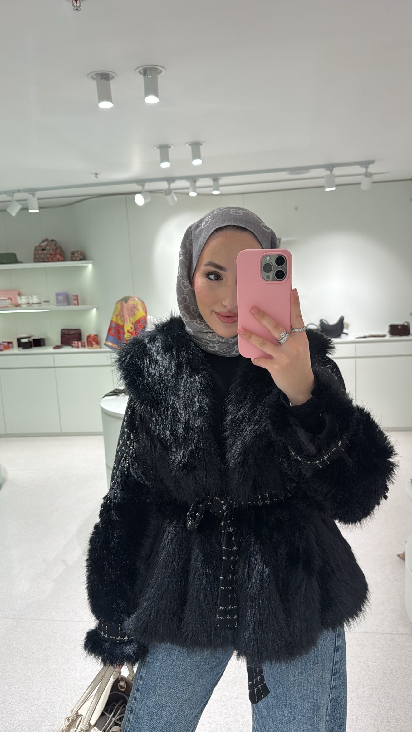 Serena Kürk Ceket - Siyah -6042