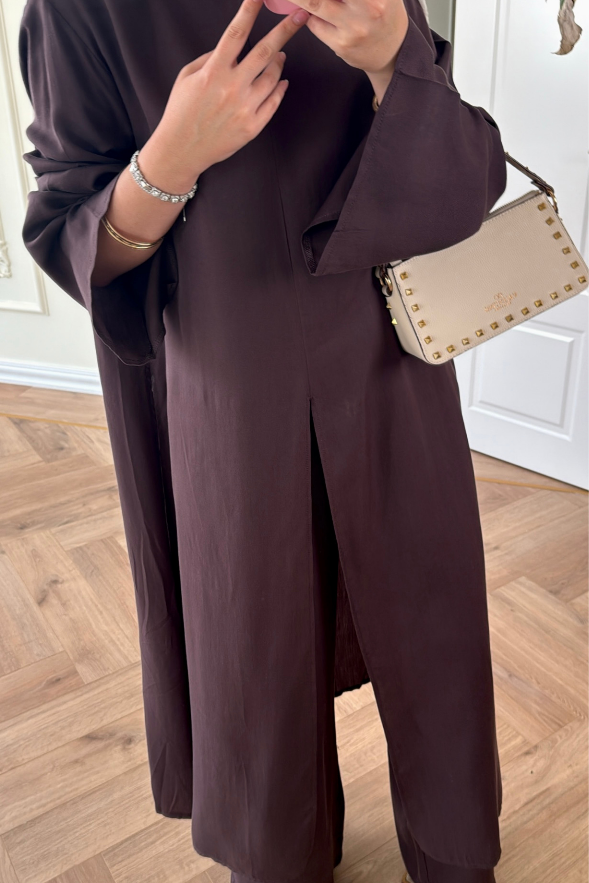Sinora Pantolonlu Takım - Mürdüm-7384
