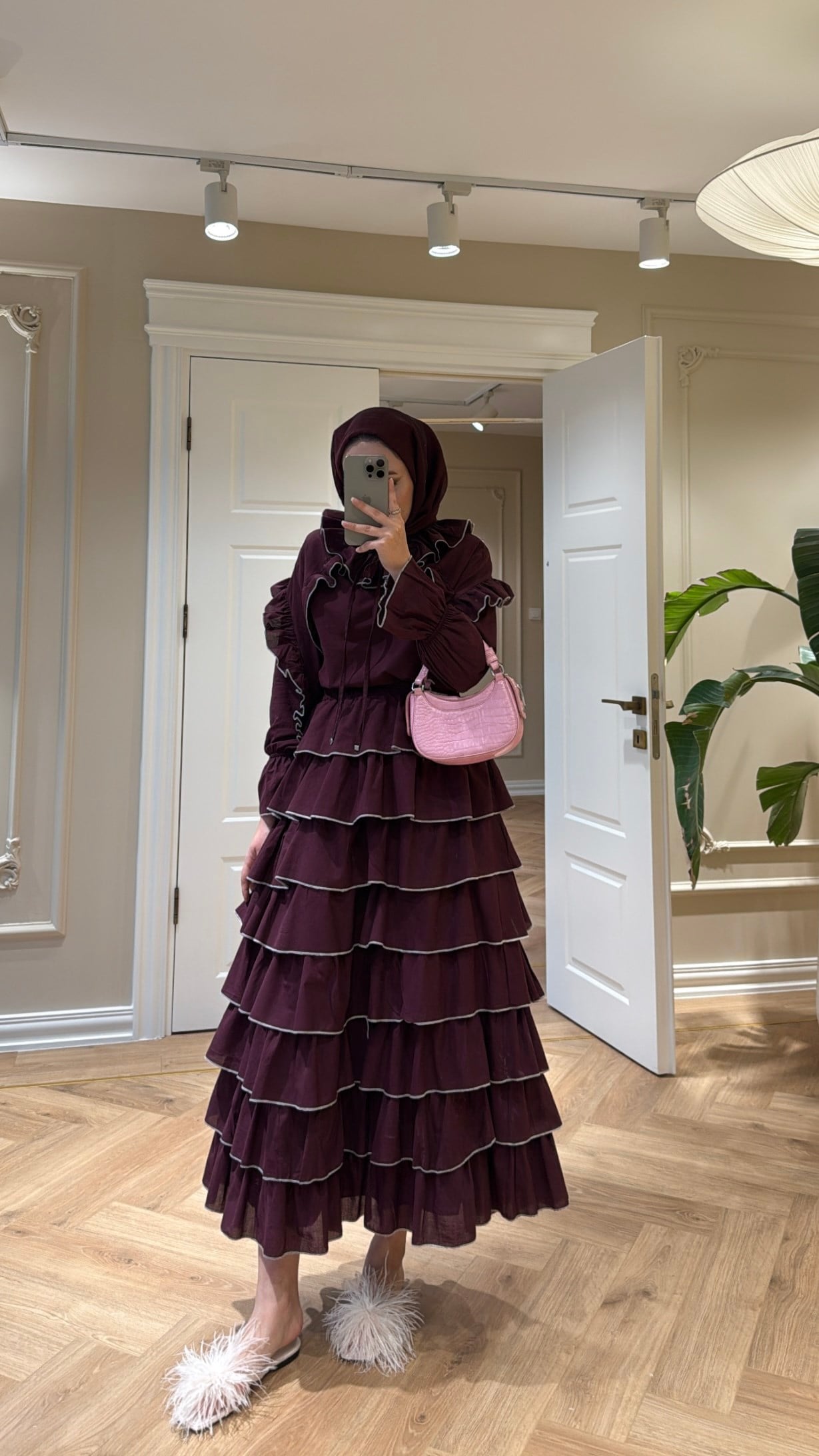 Velvet Vual Takım Bordo-3336