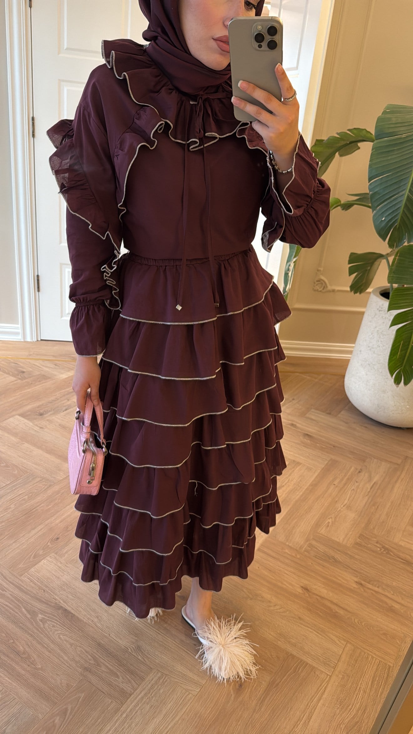 Velvet Vual Takım Bordo-3336