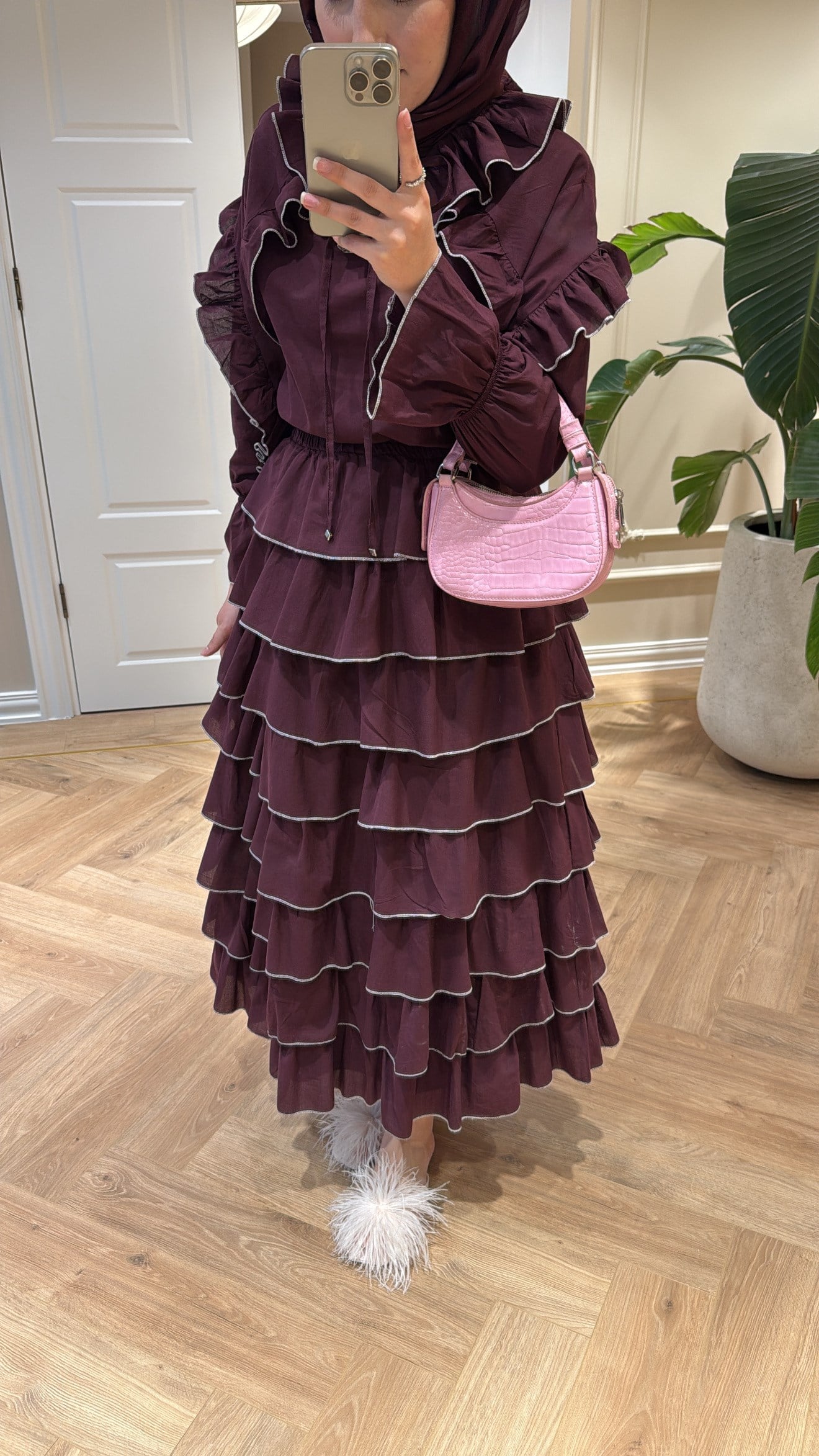 Velvet Vual Takım Bordo-3336