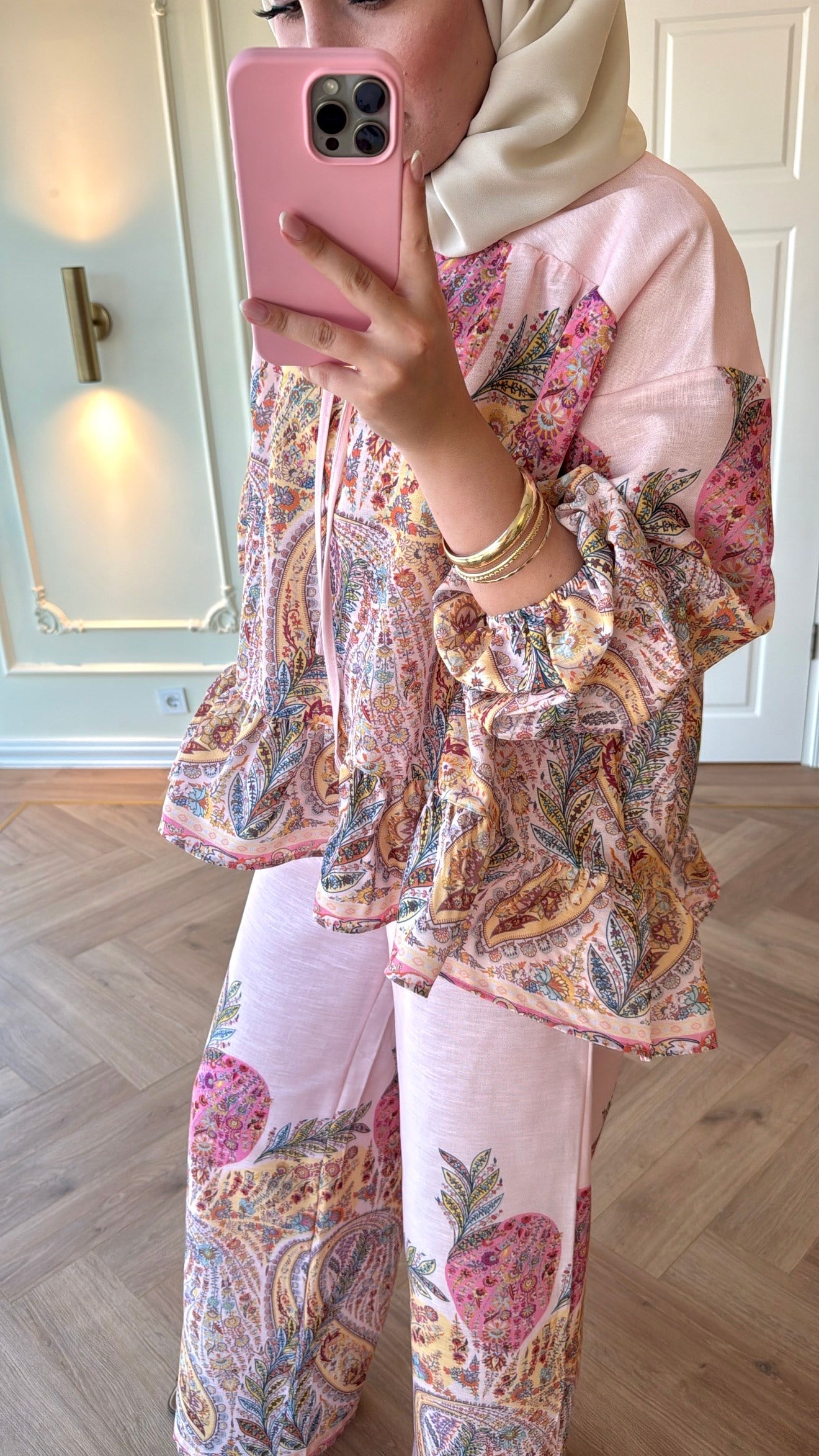 Zimmer Volanlı Pantolonlu Takım - Pembe -74183