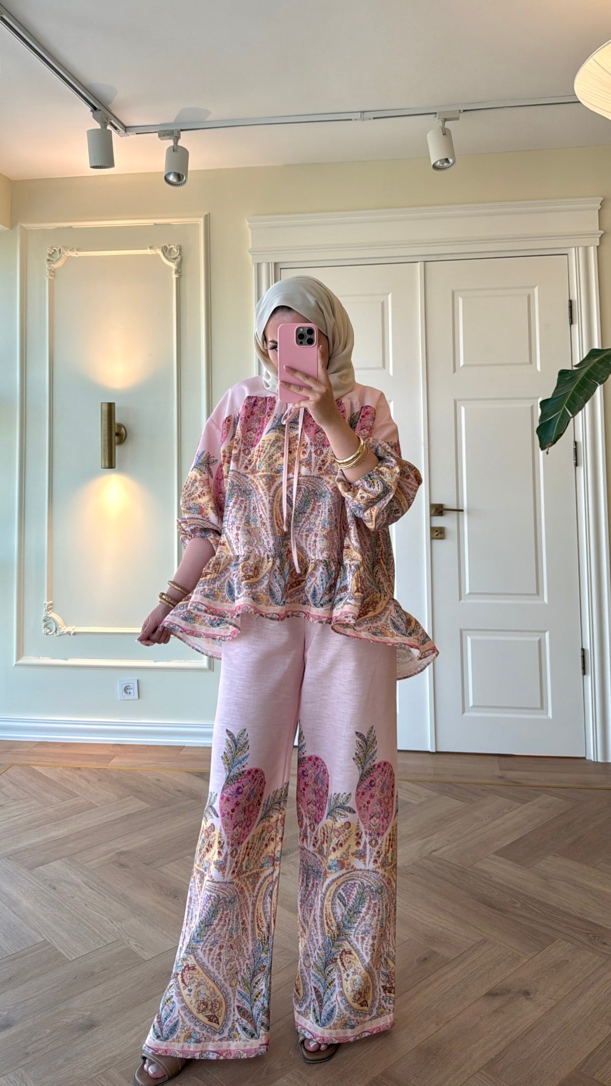 Zimmer Volanlı Pantolonlu Takım - Pembe -74183