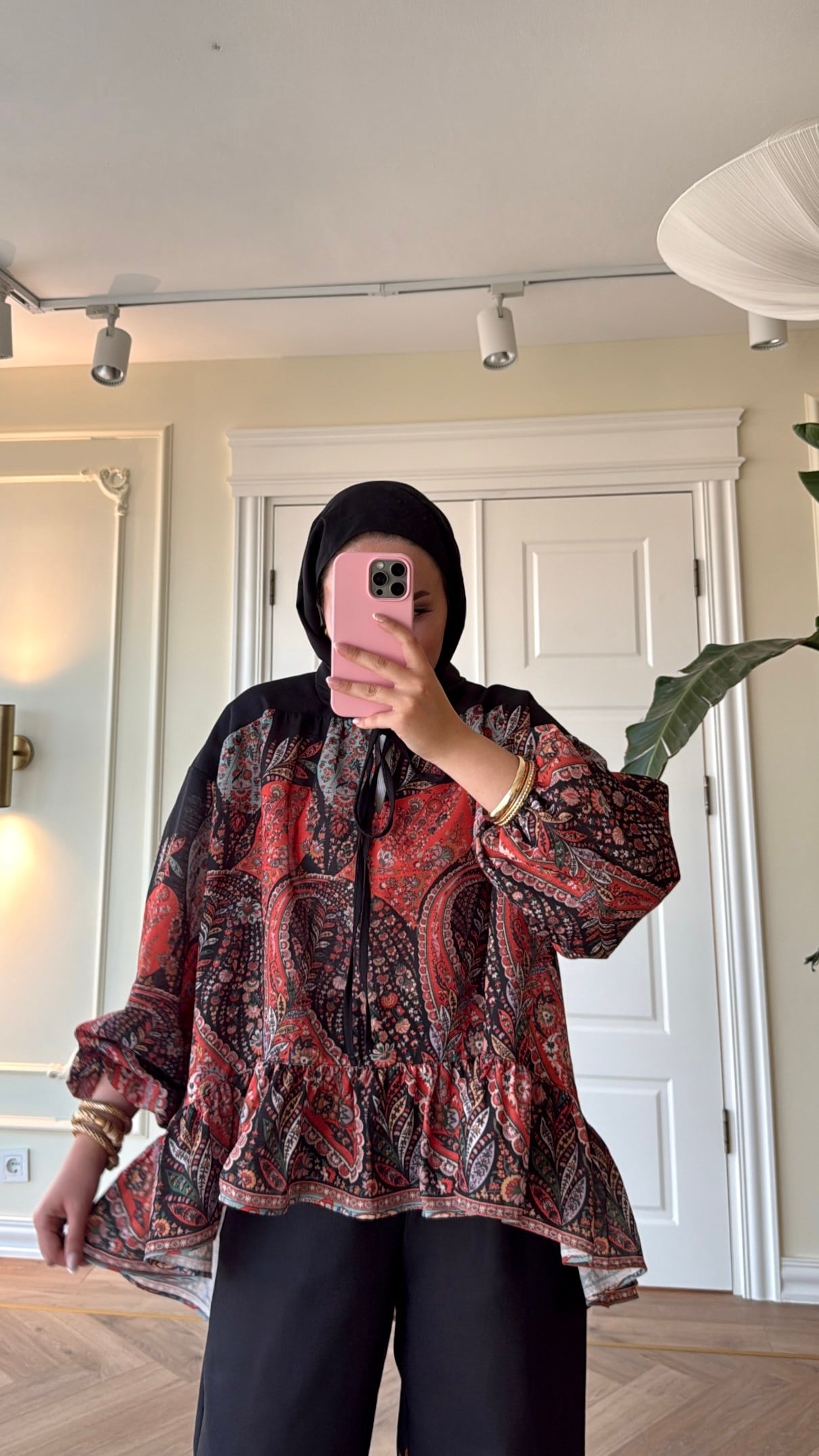 Zimmer Volanlı Pantolonlu Takım - Siyah -74183