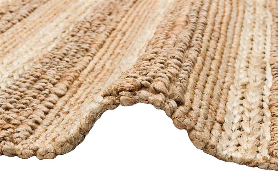 Farklı Örgü Dokusuna Sahip El Dokuma Naturel Jüt Hasır Halı 