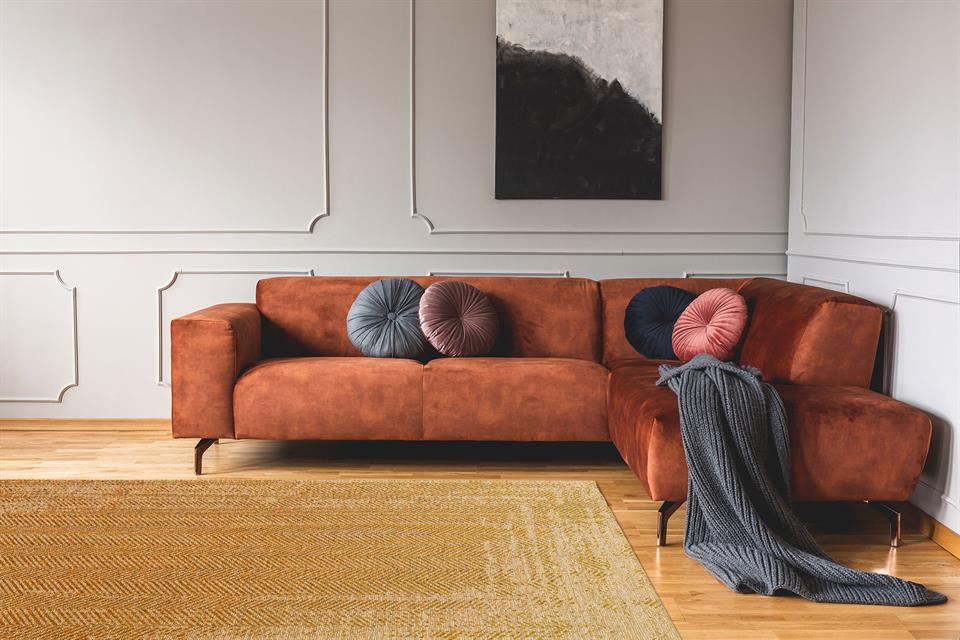 Hasır Görünümlü Kaymaz Renkli Dokuma Modern Kilim