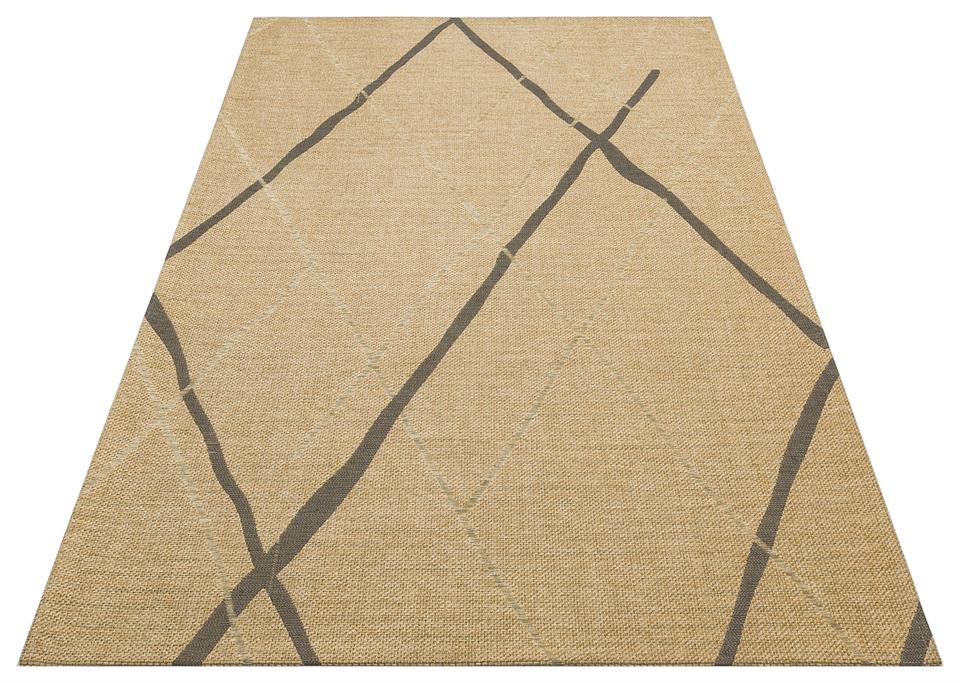 Hasır Görünümlü Kaymaz Renkli Dokuma Modern Kilim