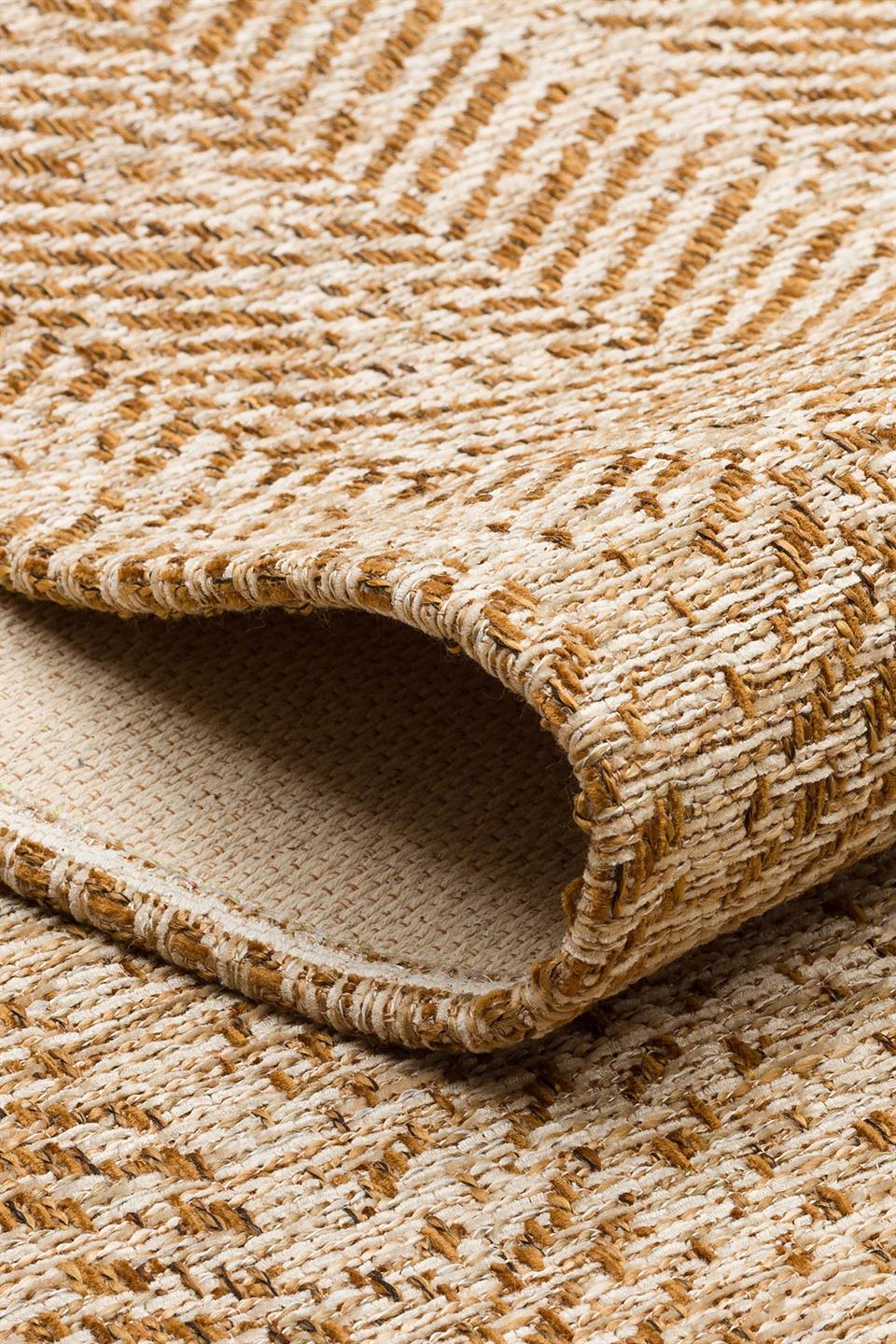 Hasır Görünümlü Kaymaz Renkli Dokuma Modern Kilim