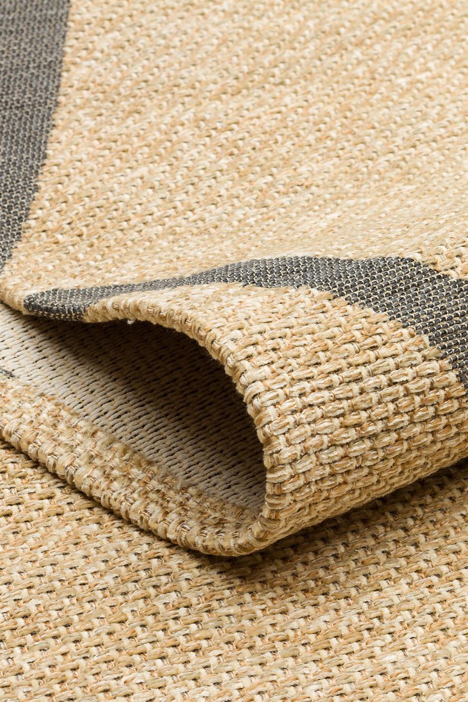 Hasır Görünümlü Kaymaz Renkli Dokuma Modern Kilim