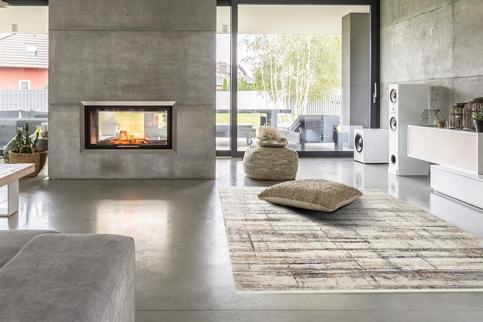 Hav Toz Vermez Eskitme Desenli Modern Makine Halısı