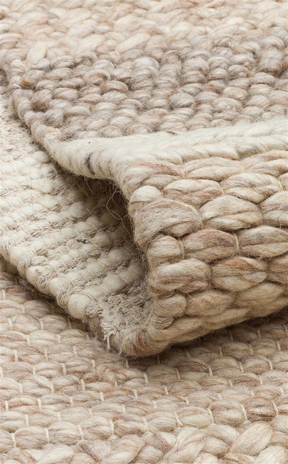 Naturel Kazak Örgü Desenli El Dokuma Örgü Halı