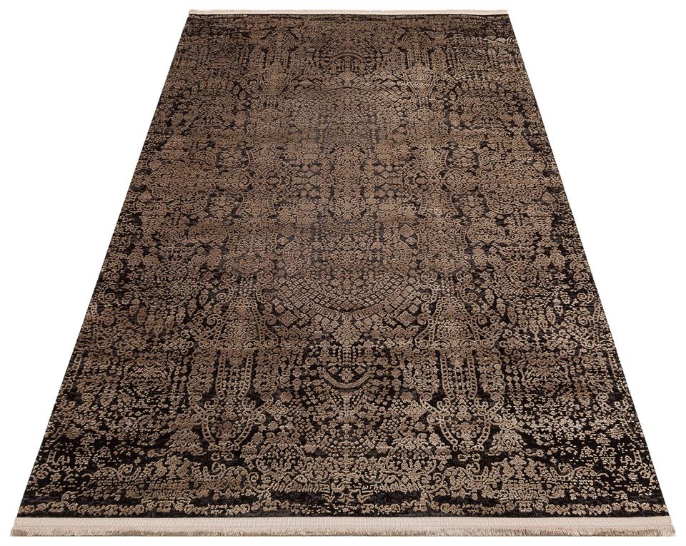 Parlak Yüksek Alçak Dokulu Modern Makine Halısı