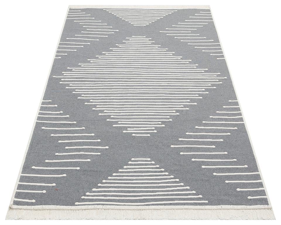 Yıkanabilir Çift Taraflı Modern Desenli Dokuma Kilim