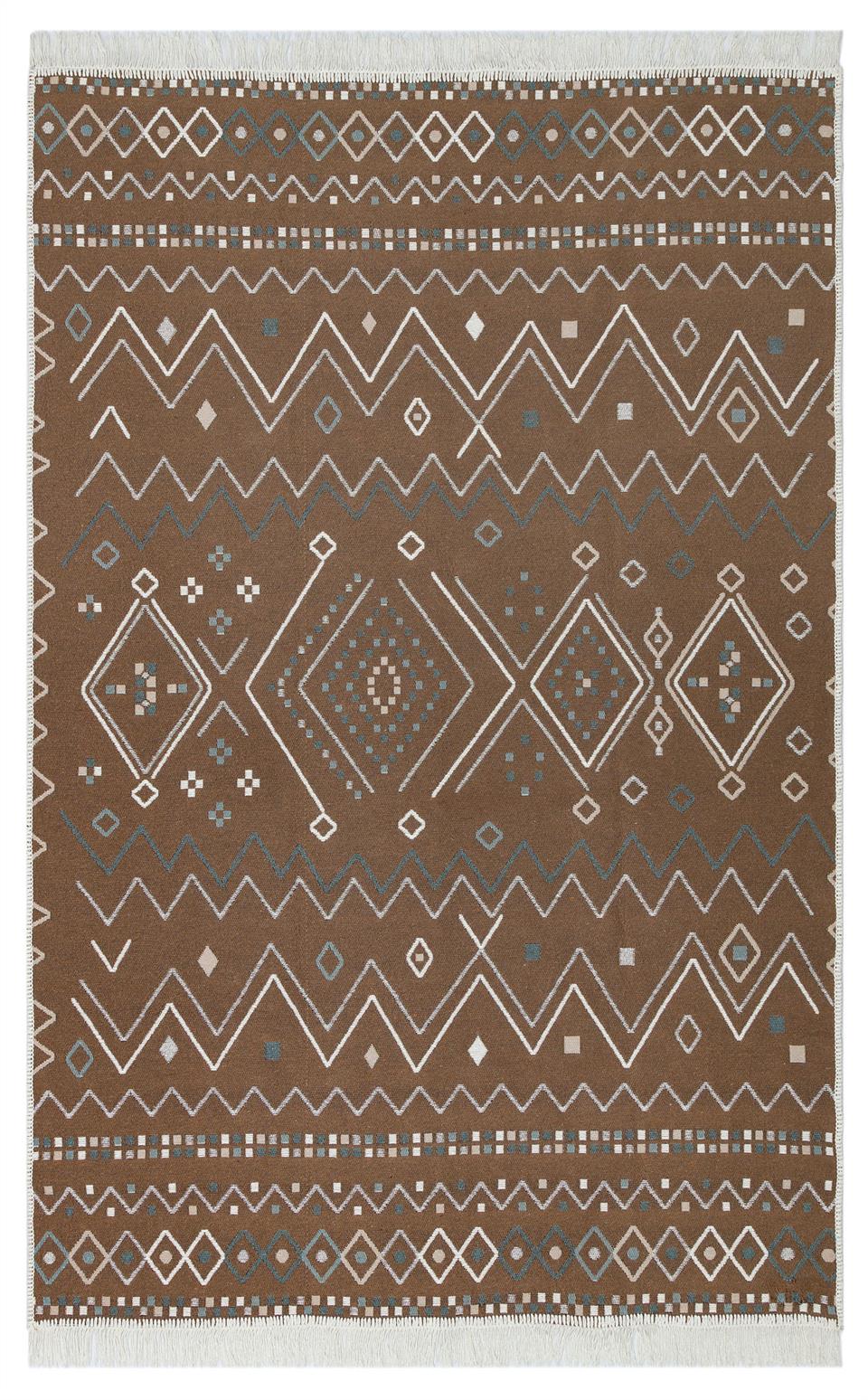 Yıkanabilir Çift Taraflı Modern Desenli Dokuma Kilim