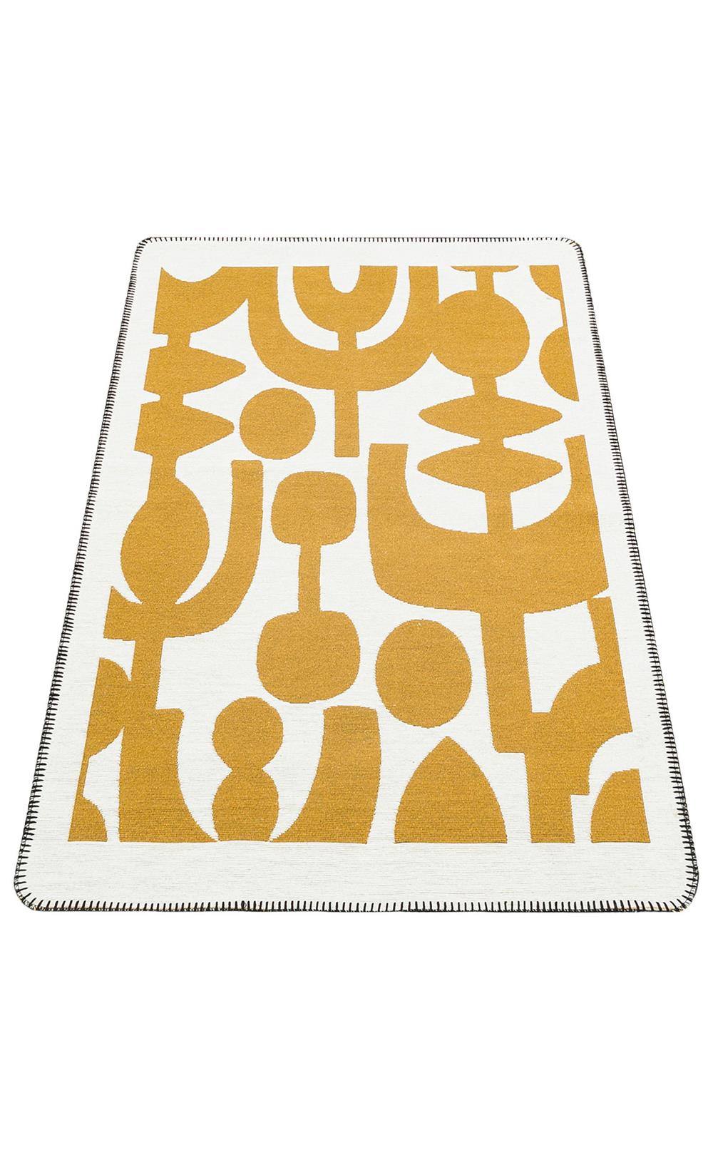 Yıkanabilir Kaymaz Tabanlı Modern Pamuk Kilim