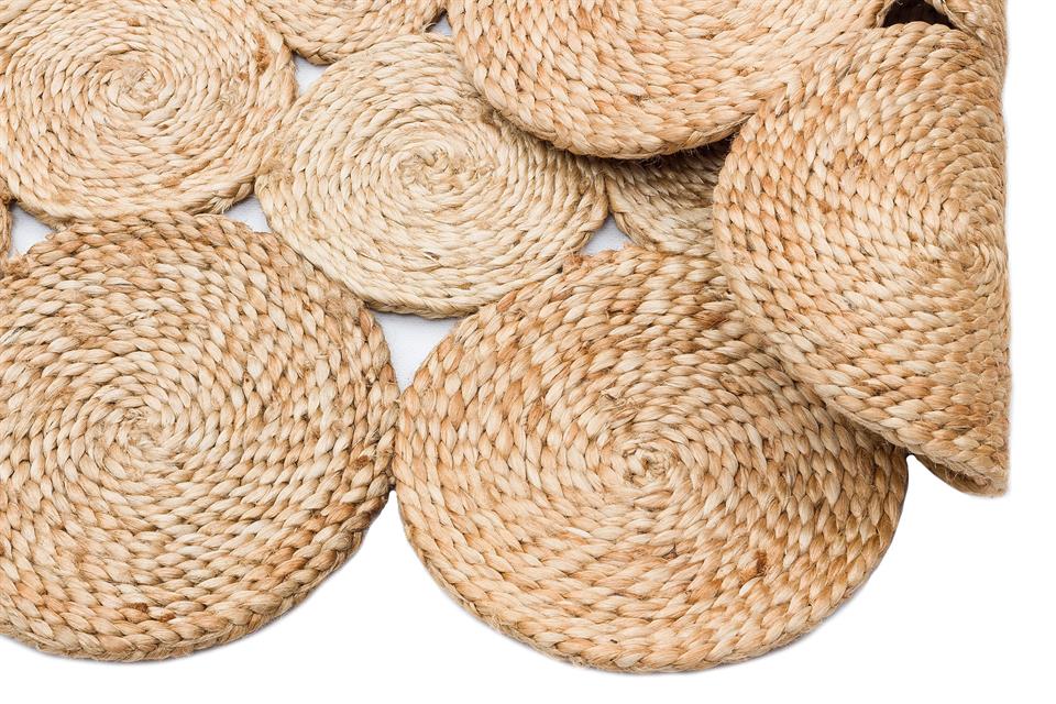 Yuvarlak veya Oval El Dokuma Naturel Jüt Hasır Halı 