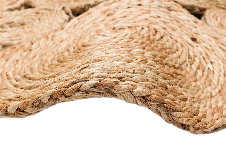 Yuvarlak veya Oval El Dokuma Naturel Jüt Hasır Halı 