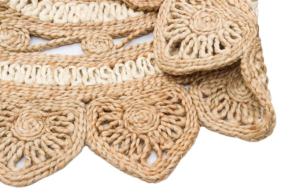 Yuvarlak veya Oval El Dokuma Naturel Jüt Hasır Halı 
