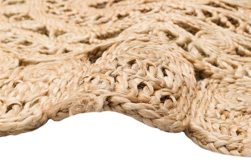 Yuvarlak veya Oval El Dokuma Naturel Jüt Hasır Halı 
